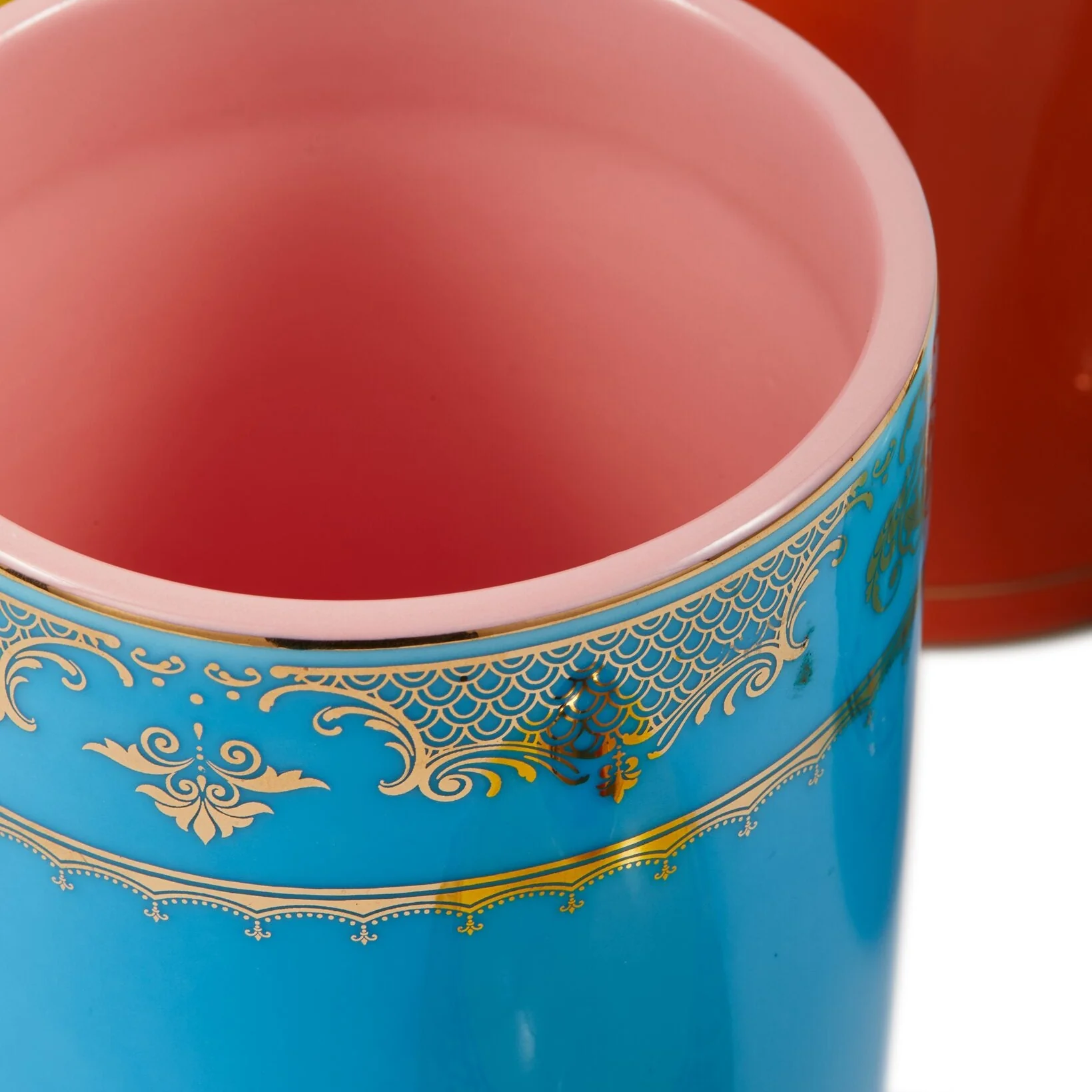 Słoik porcelanowy GRANDPA niebieski z żółtym - Image 5