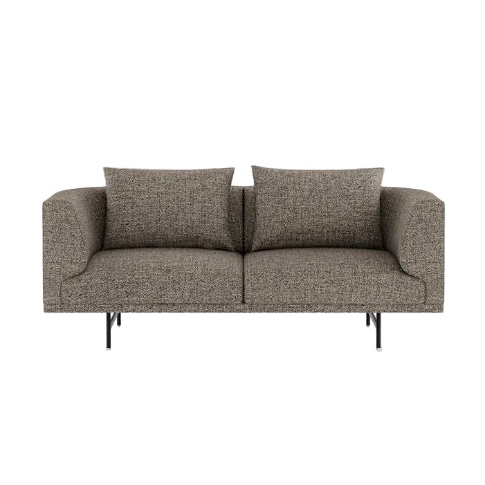 Sofa 2-osobowa CHIMNEY brązowy boucle z czarną podstawą