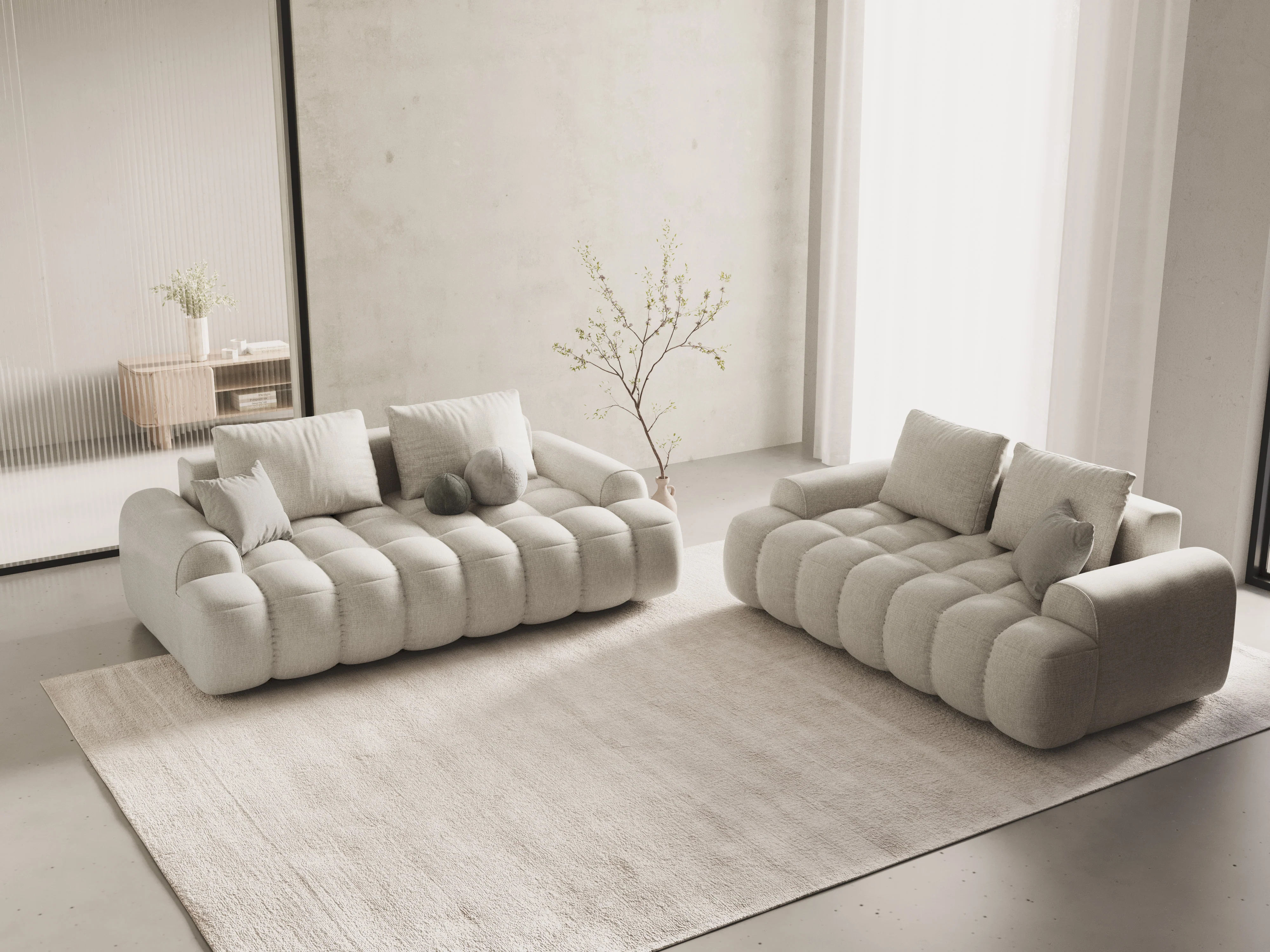 Sofa 2-osobowa LINZ kremowy - Image 2