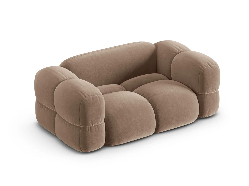 Sofa 2-osobowa aksamitna LORETTO ciemnobeżowy - Image 4