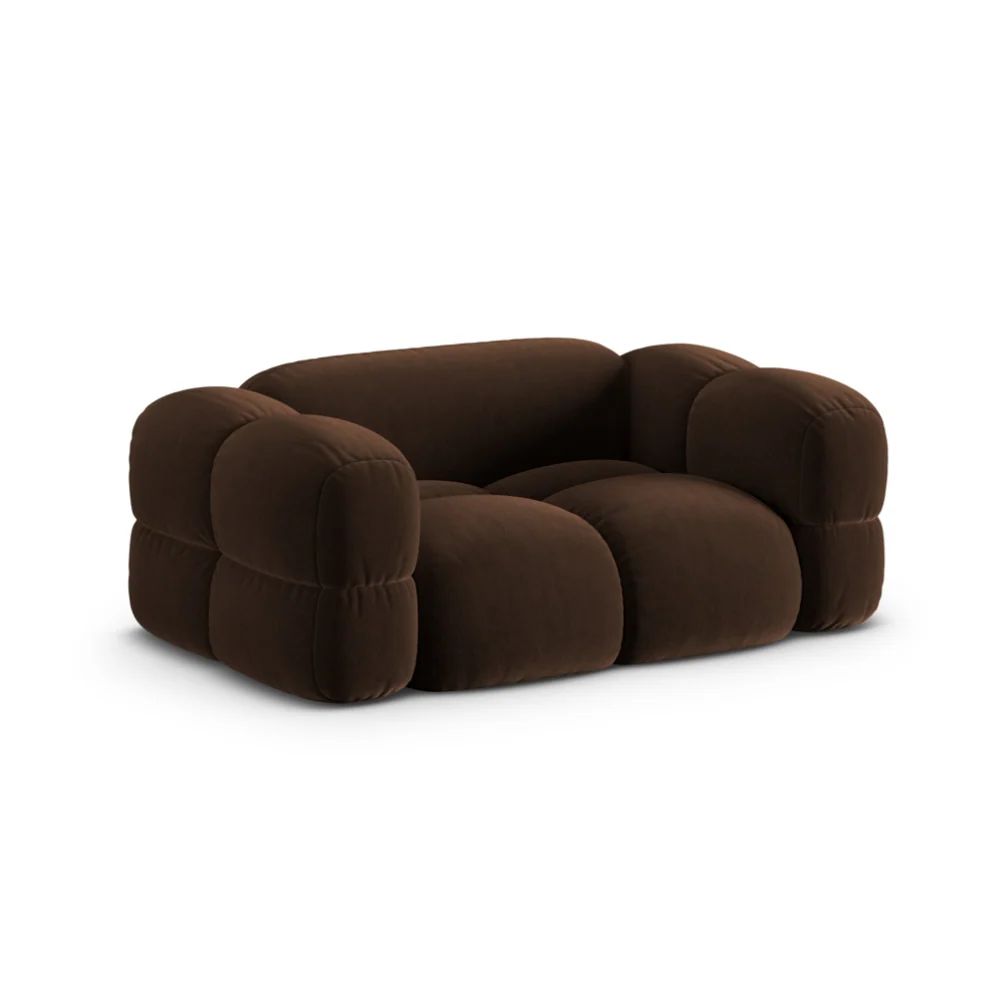 Sofa 2-osobowa aksamitna LORETTO czekoladowy