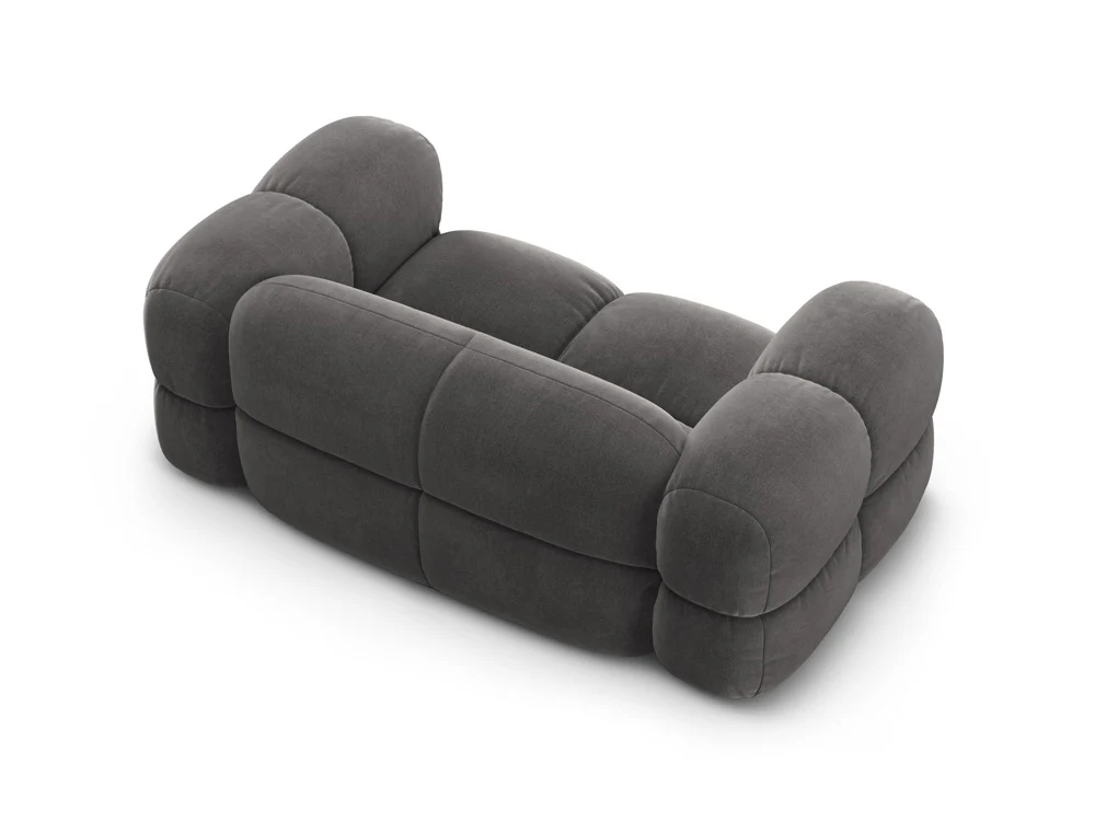 Sofa 2-osobowa aksamitna LORETTO szary - Image 5