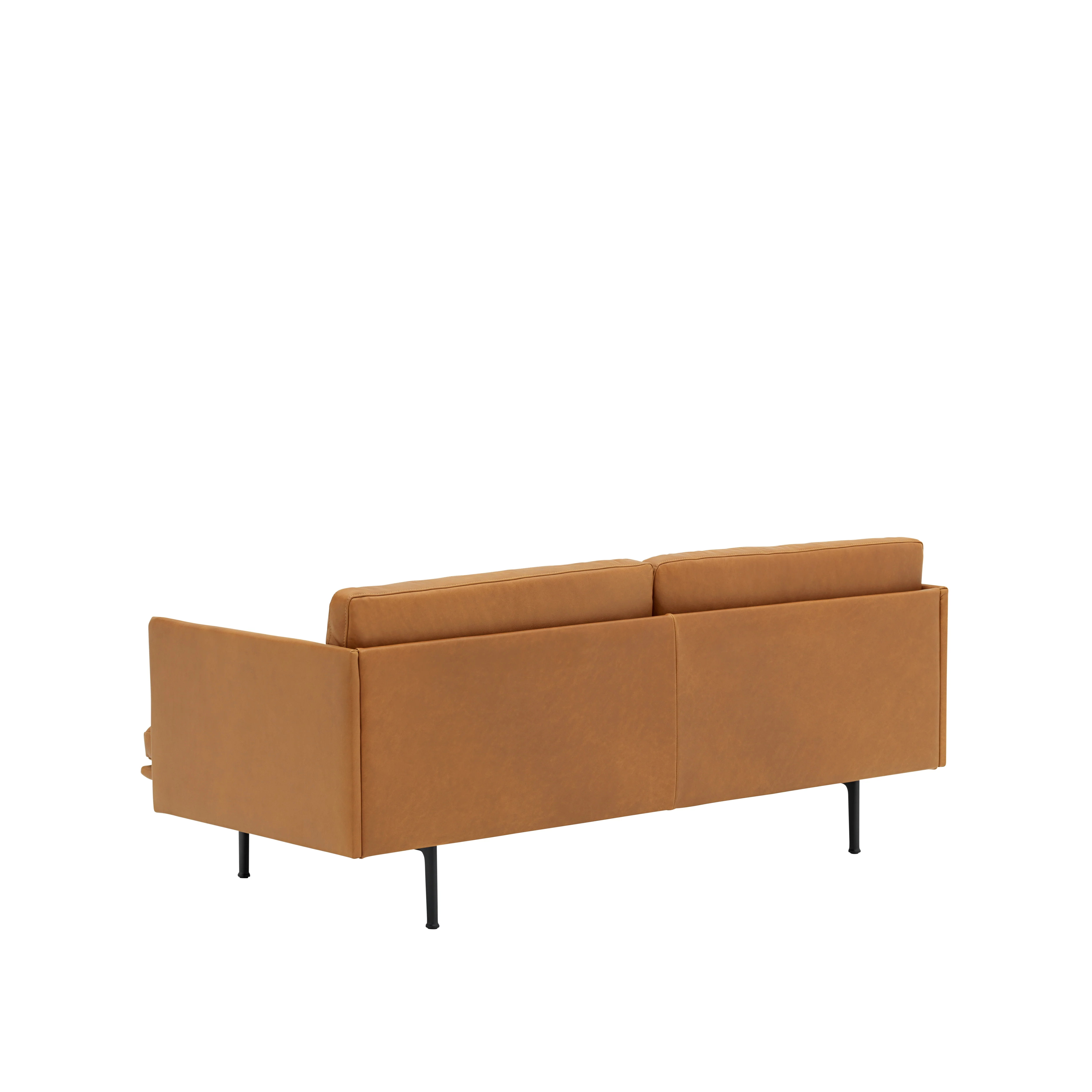 Sofa 2-osobowa OUTLINE koniakowa skóra z czarną podstawą - Image 6
