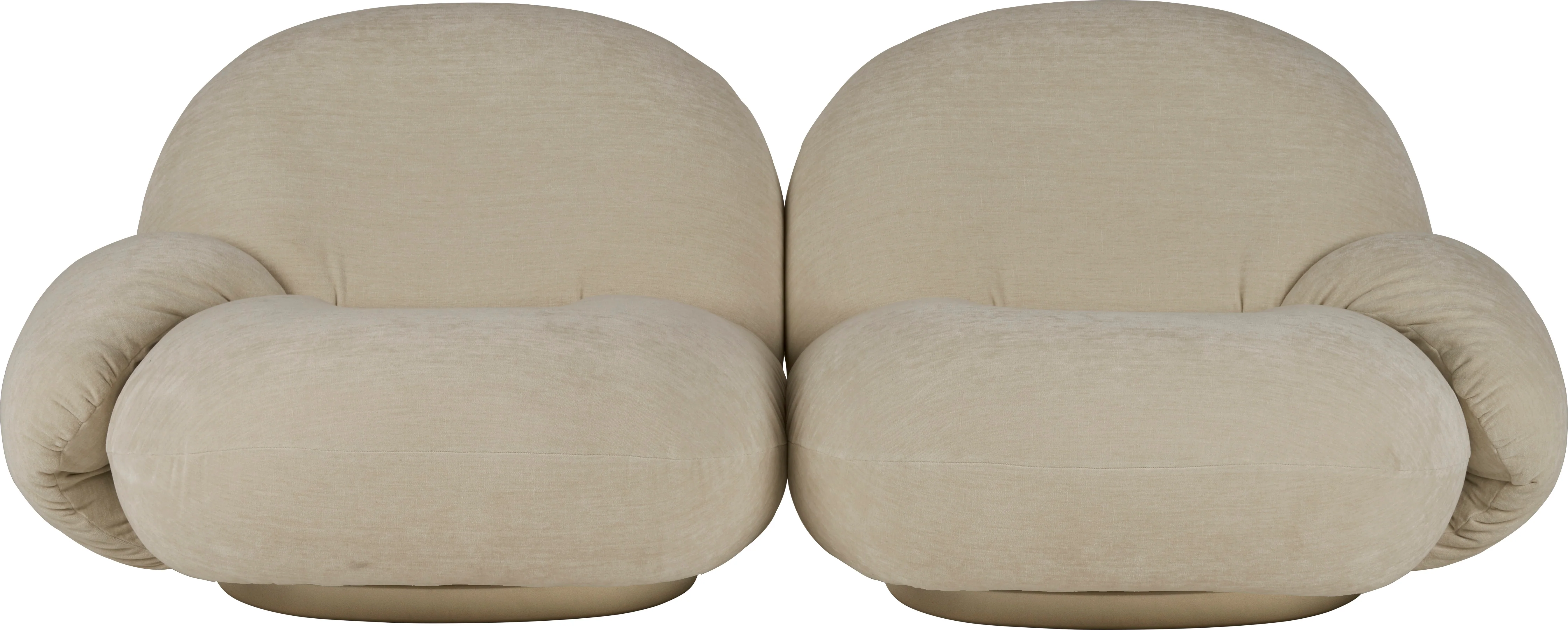 Sofa 2-osobowa PACHA tapicerowana ze złotą podstawą - Image 3