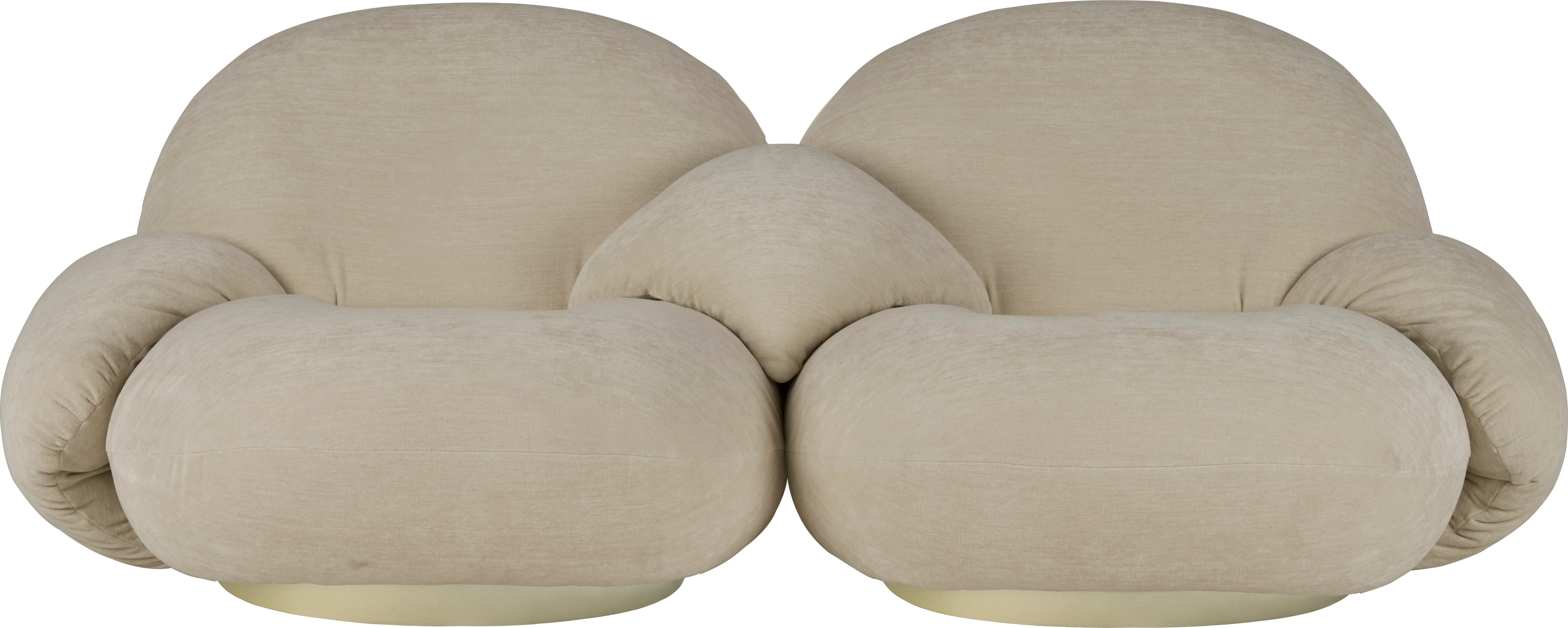Sofa 2-osobowa PACHA tapicerowana ze złotą podstawą - Image 4
