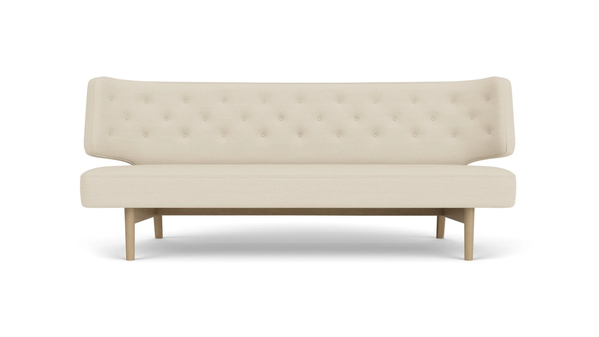 Sofa 2-osobowa RADIOHUS beżowy z dębową podstawą - Image 3
