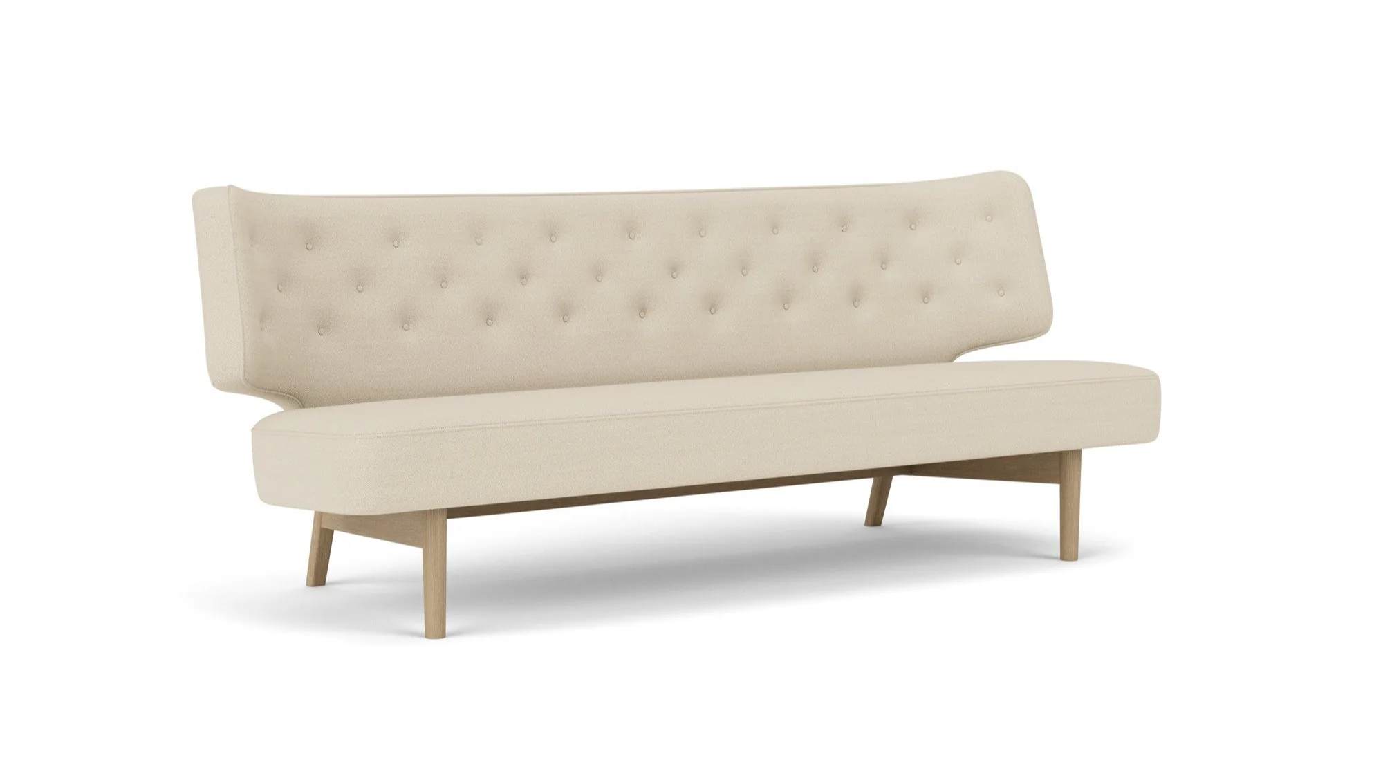Sofa 2-osobowa RADIOHUS beżowy z dębową podstawą - Image 4
