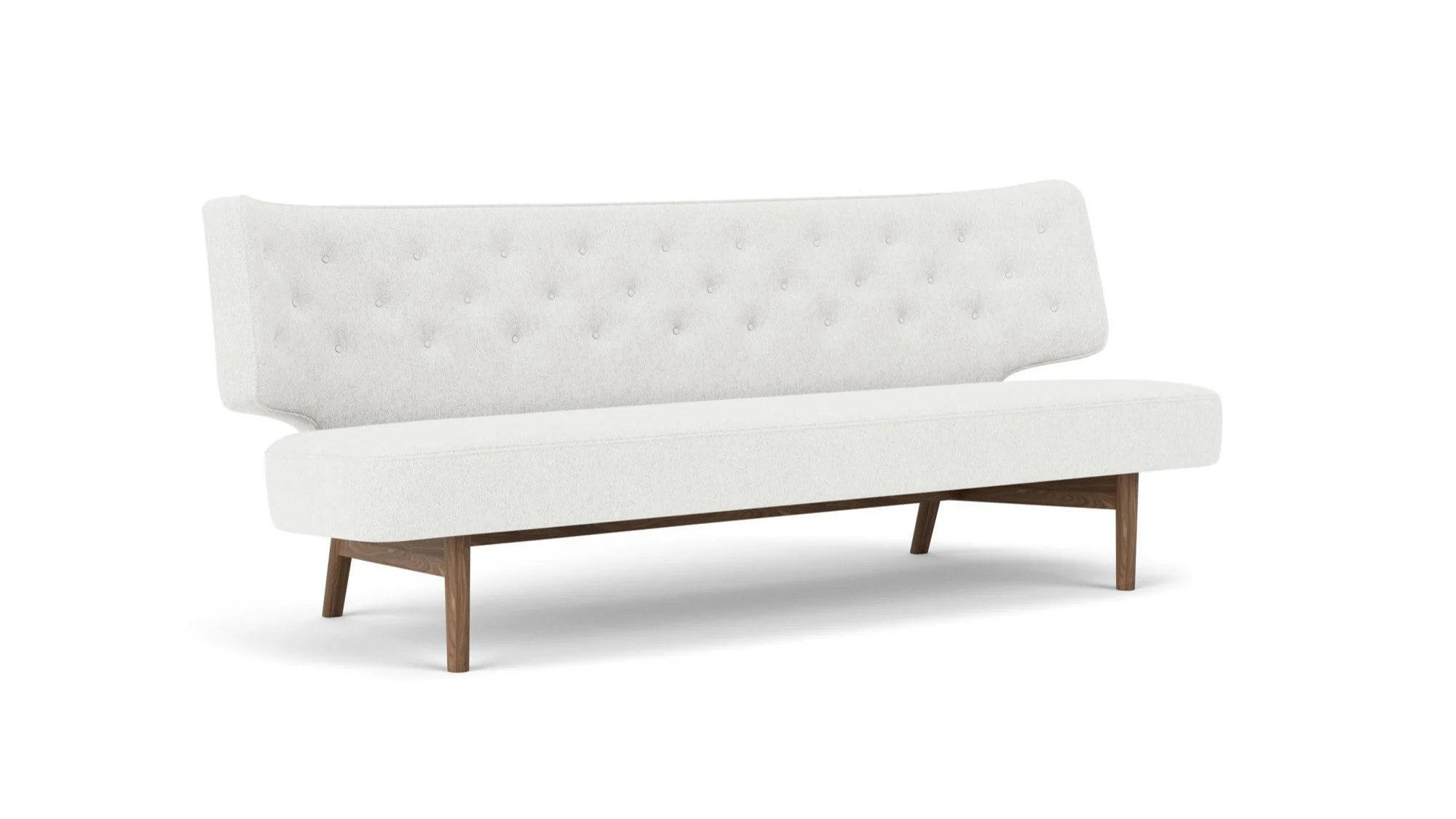 Sofa 2-osobowa RADIOHUS jasnoszary z orzechową podstawą - Image 3