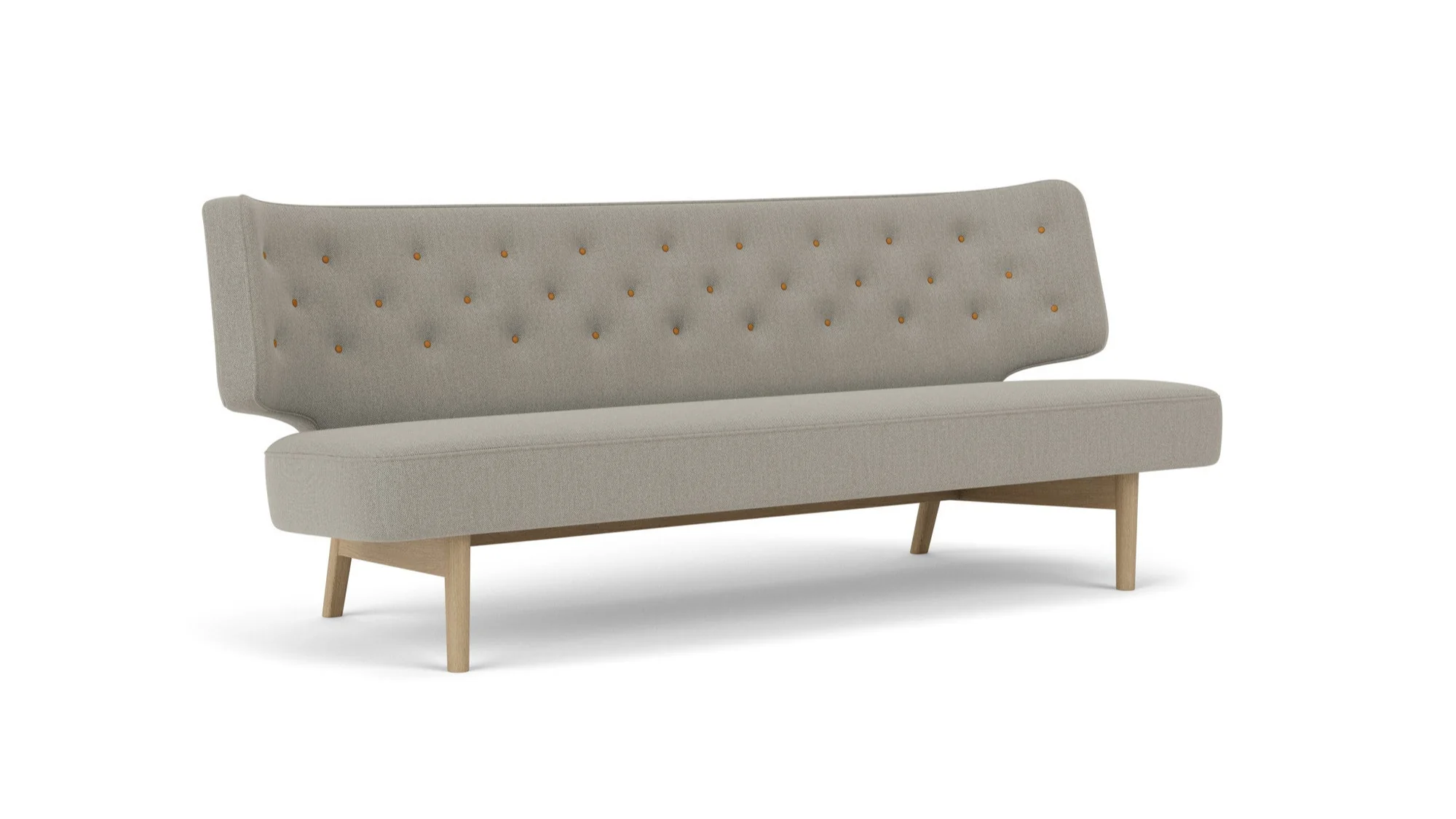 Sofa 2-osobowa RADIOHUS szary z dębową podstawą - Image 5