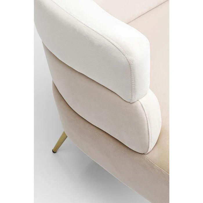 Sofa 2-osobowa SANDWICH kremowy ze złotą podstawą - Image 3