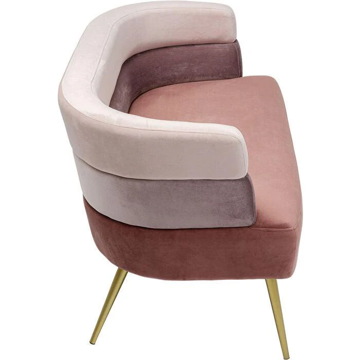 Sofa 2-osobowa SANDWICH różowy ze złotą podstawą - Image 12