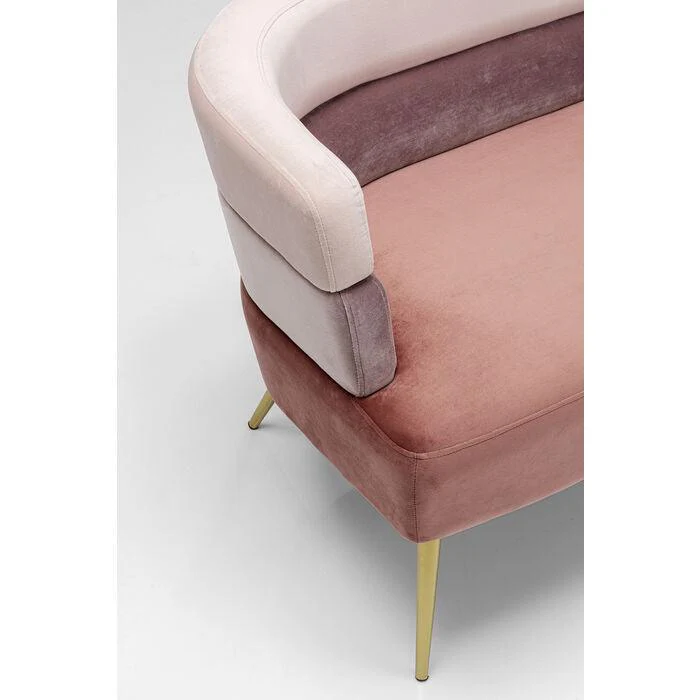 Sofa 2-osobowa SANDWICH różowy ze złotą podstawą - Image 6