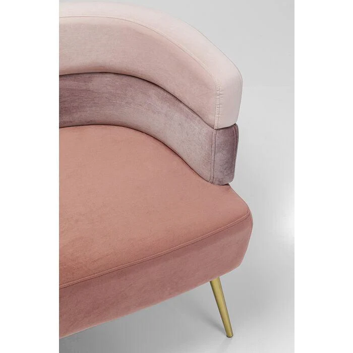 Sofa 2-osobowa SANDWICH różowy ze złotą podstawą - Image 7