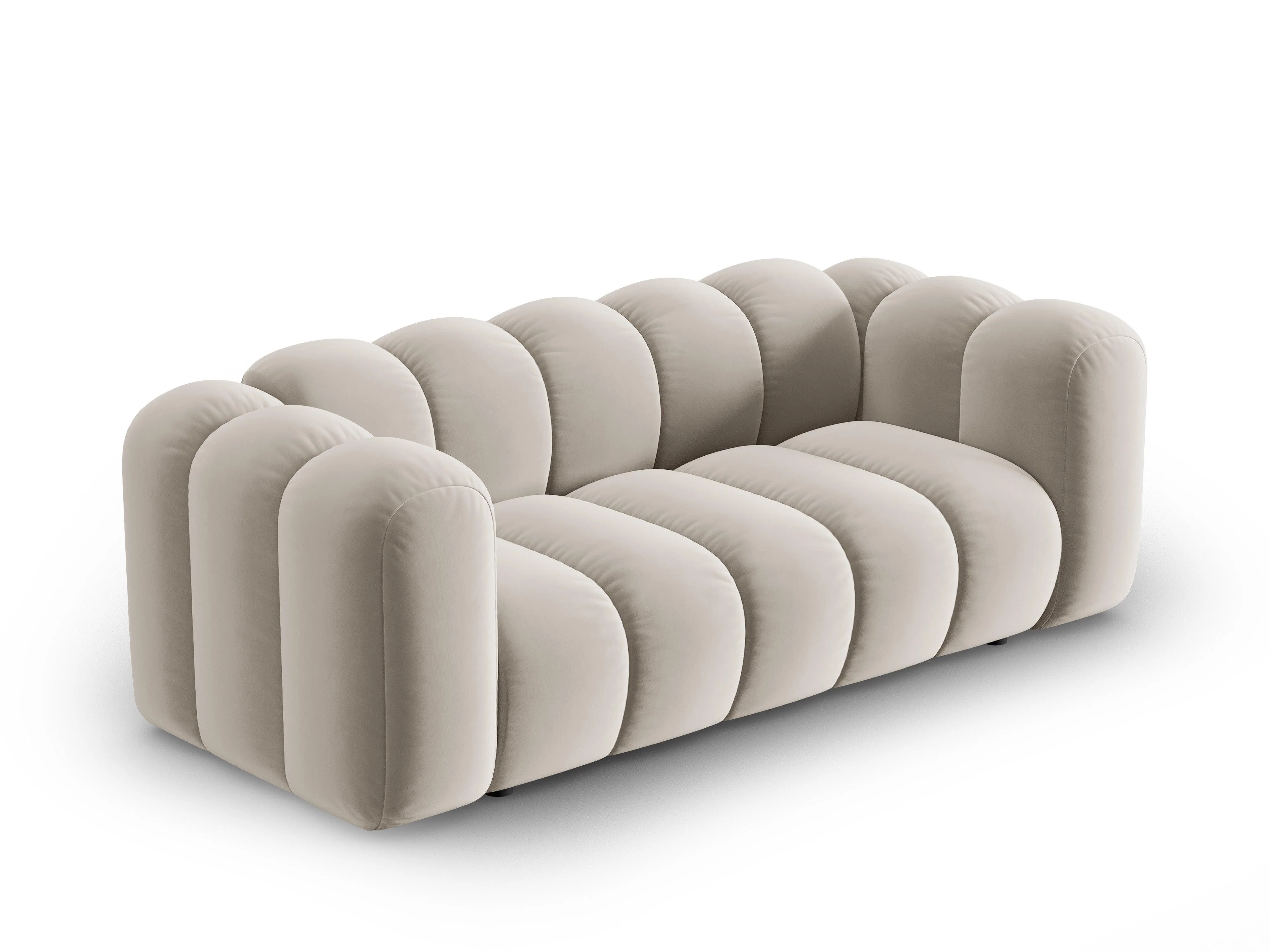 Sofa aksamitna 2-osobowa LUPINE beżowy