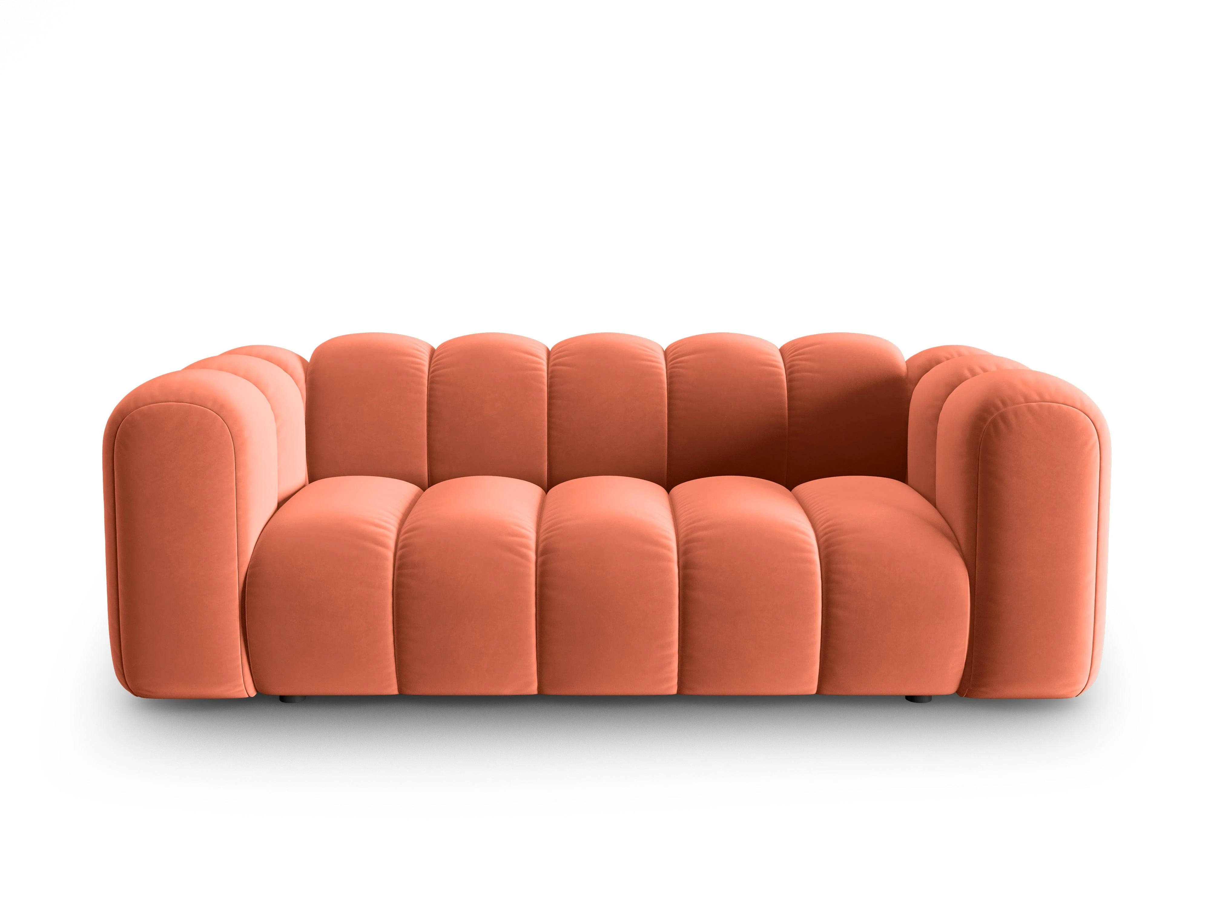 Sofa aksamitna 2-osobowa LUPINE koralowy - Image 3