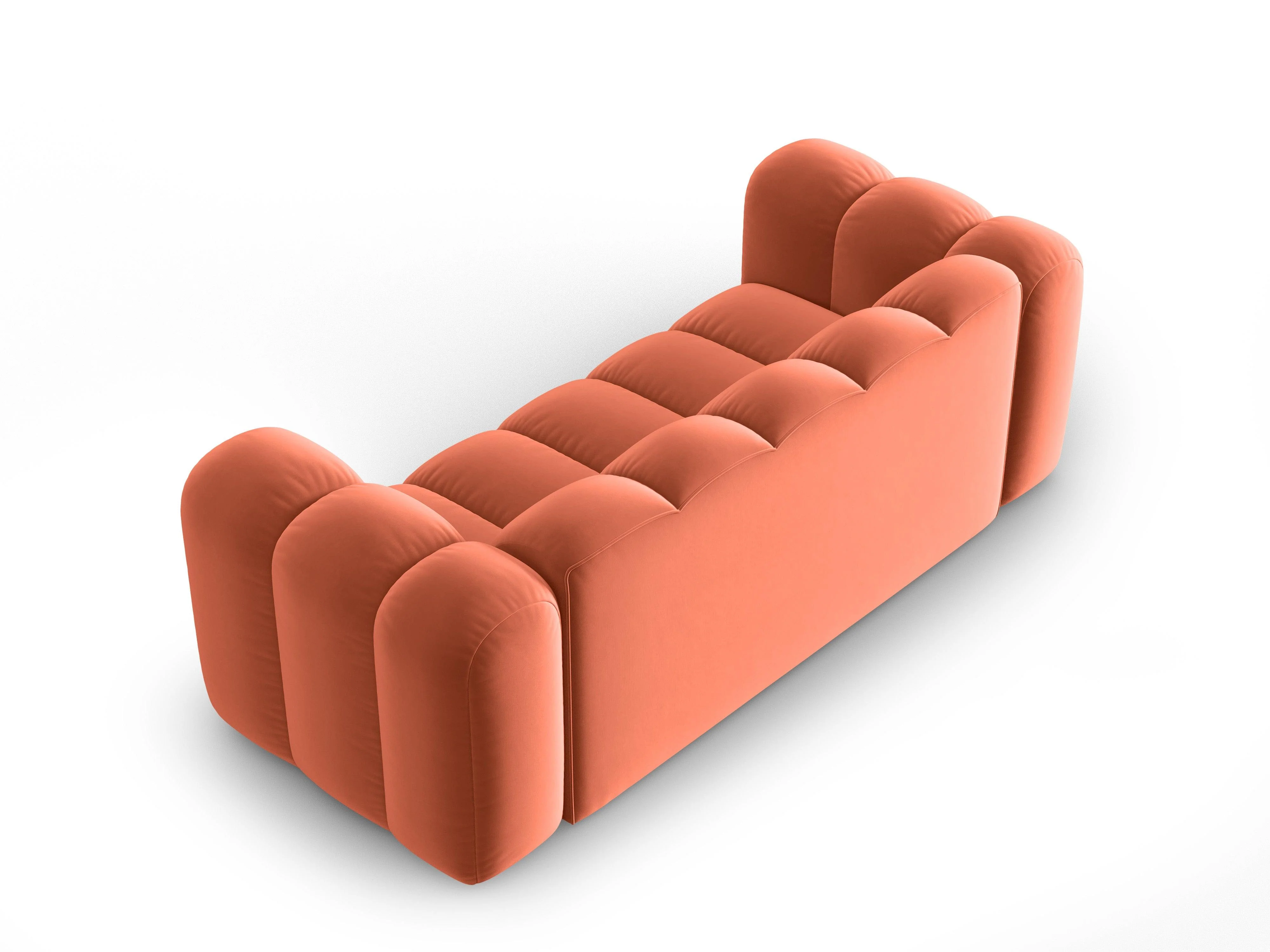 Sofa aksamitna 2-osobowa LUPINE koralowy - Image 5