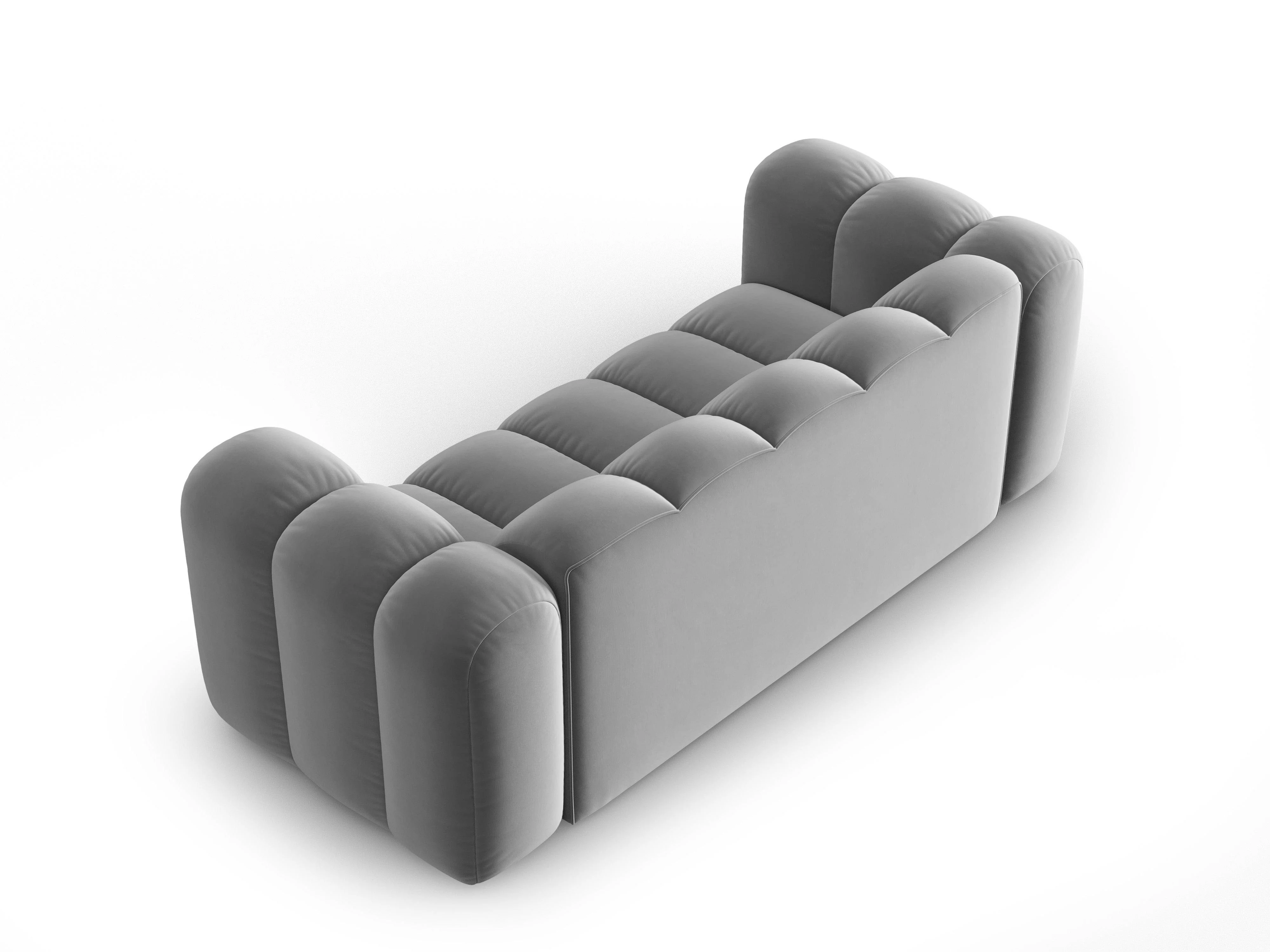Sofa aksamitna 2-osobowa LUPINE szary - Image 4