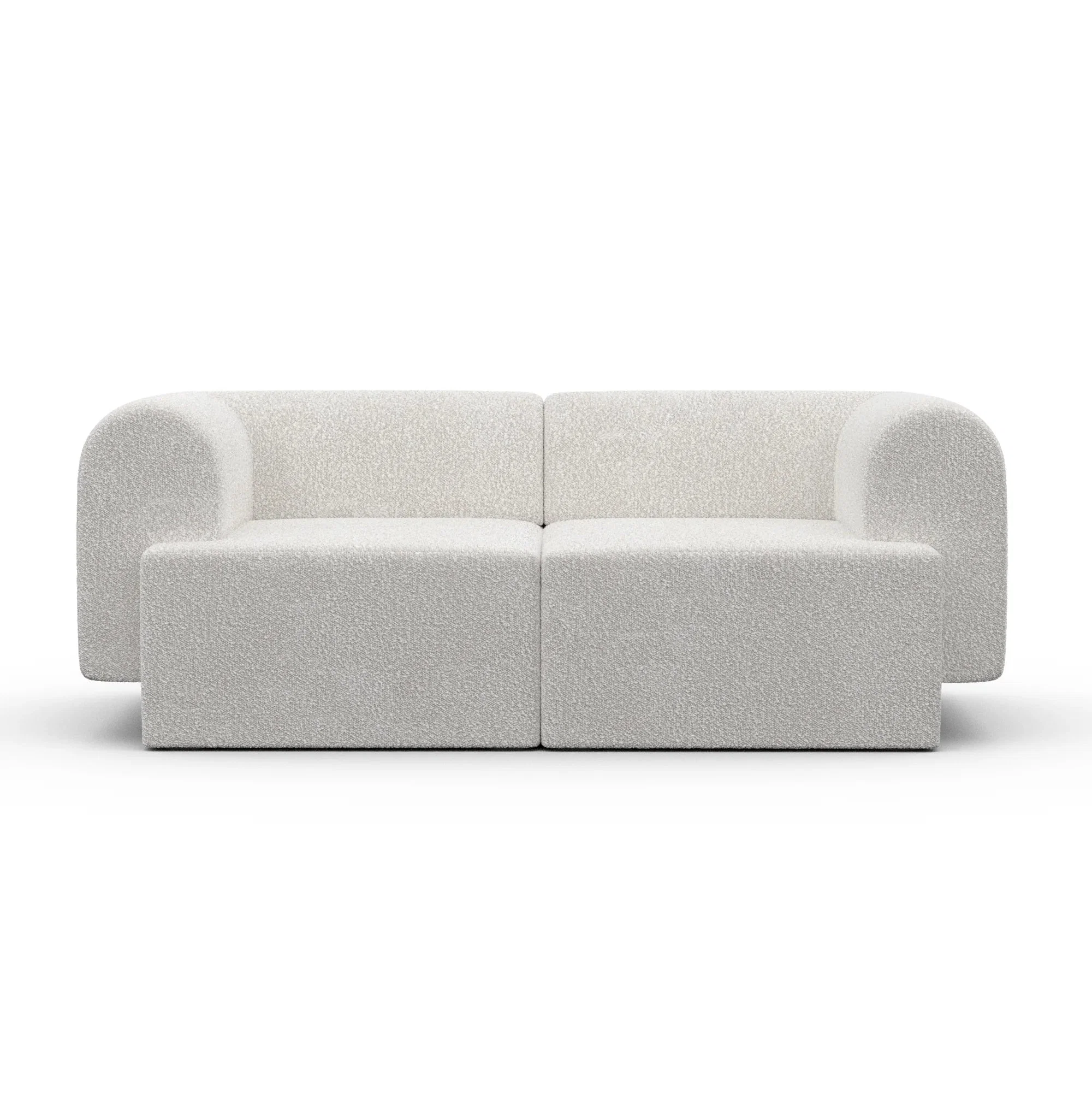 Sofa 2-osobowa TORI biały bouclé
