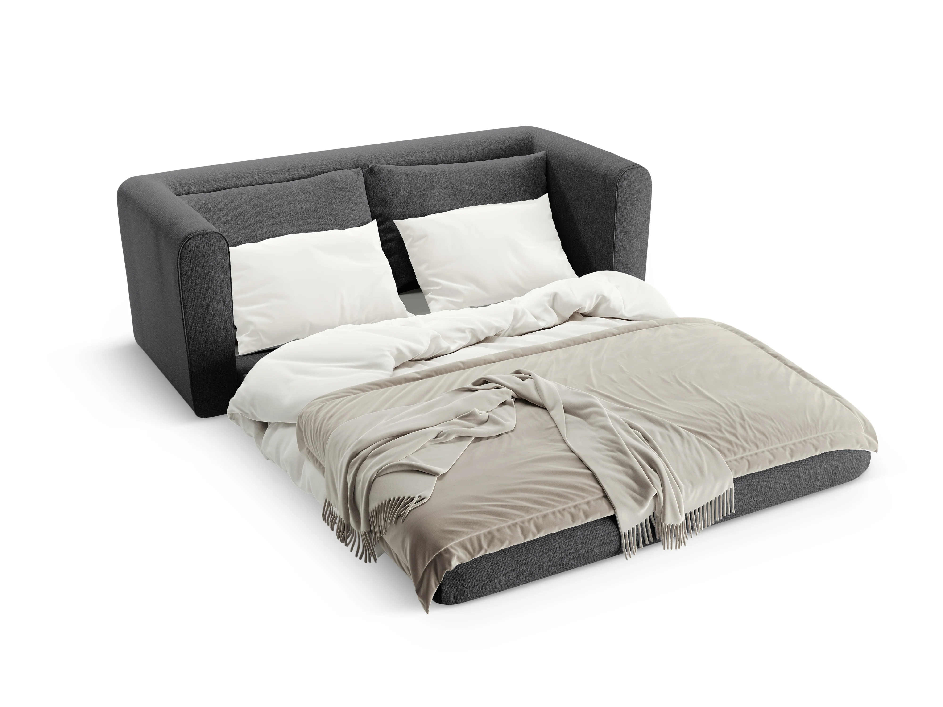 Sofa 2-osobowa z funkcją spania LIDO ciemny szary - Image 3