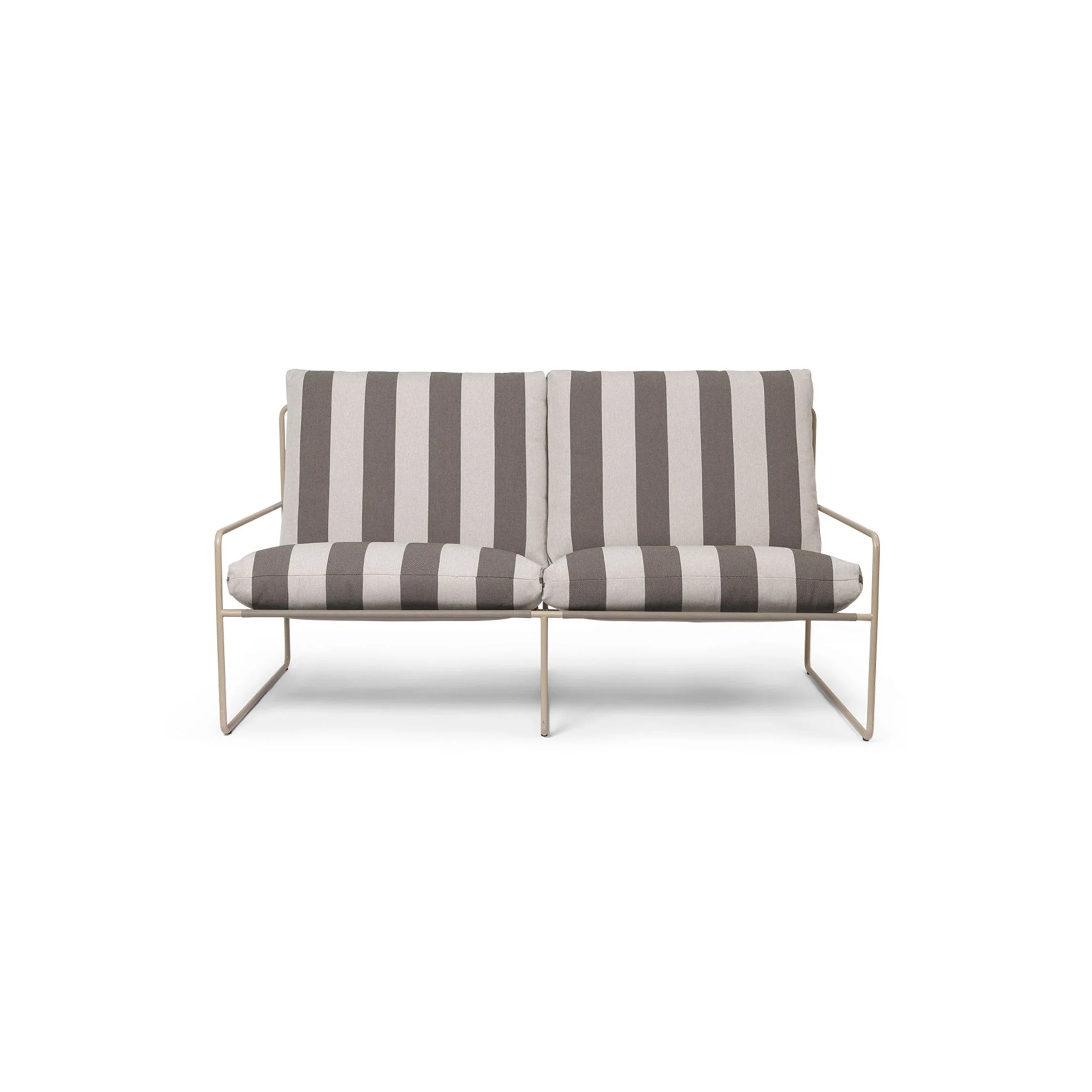 Sofa 2-osobowa zewnętrzna DESERT kremowo-brązowy z beżową podstawą - Image 3