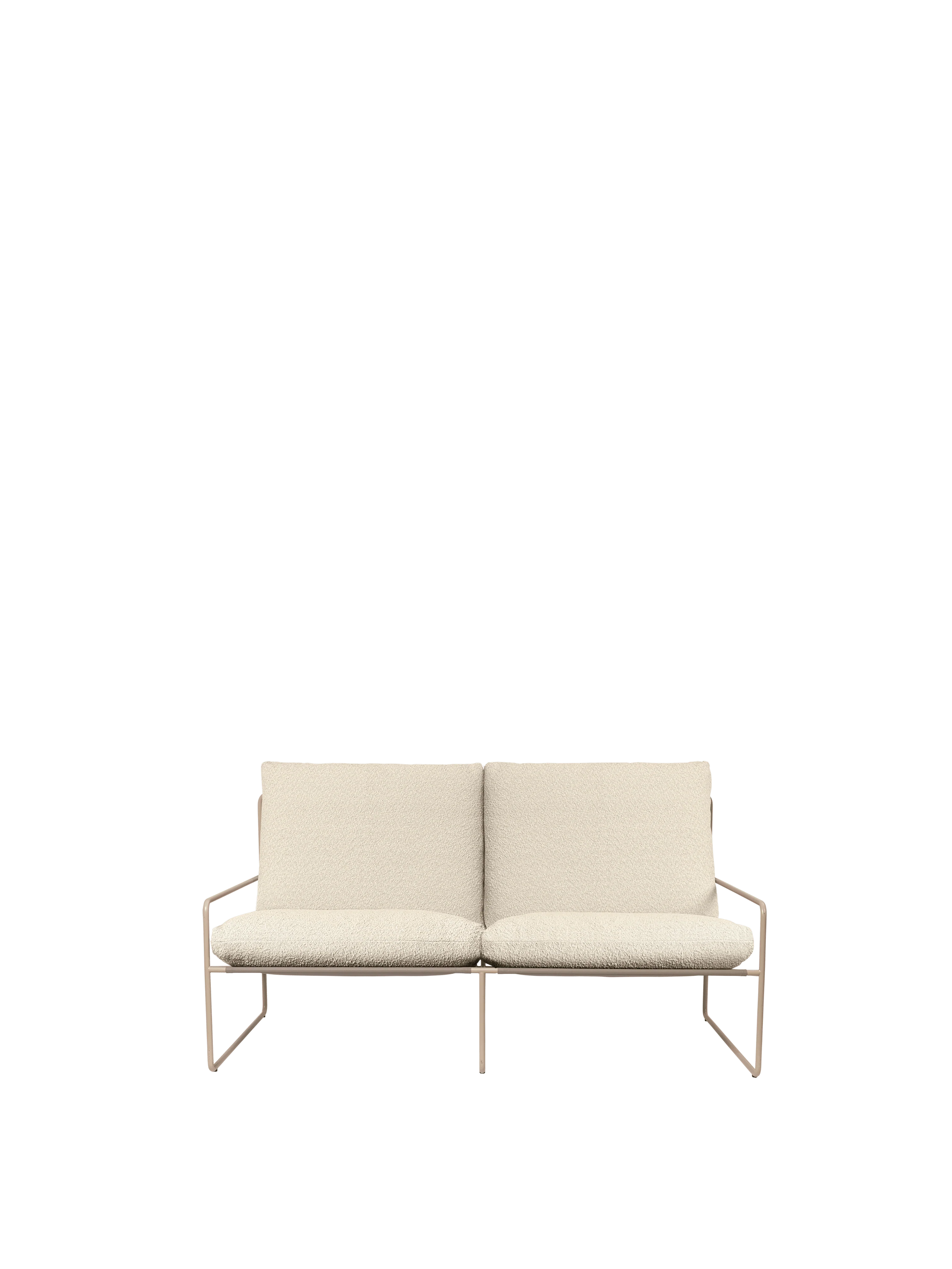 Sofa 2-osobowa zewnętrzna DESERT złamana biel boucle z beżową podstawą - Image 3