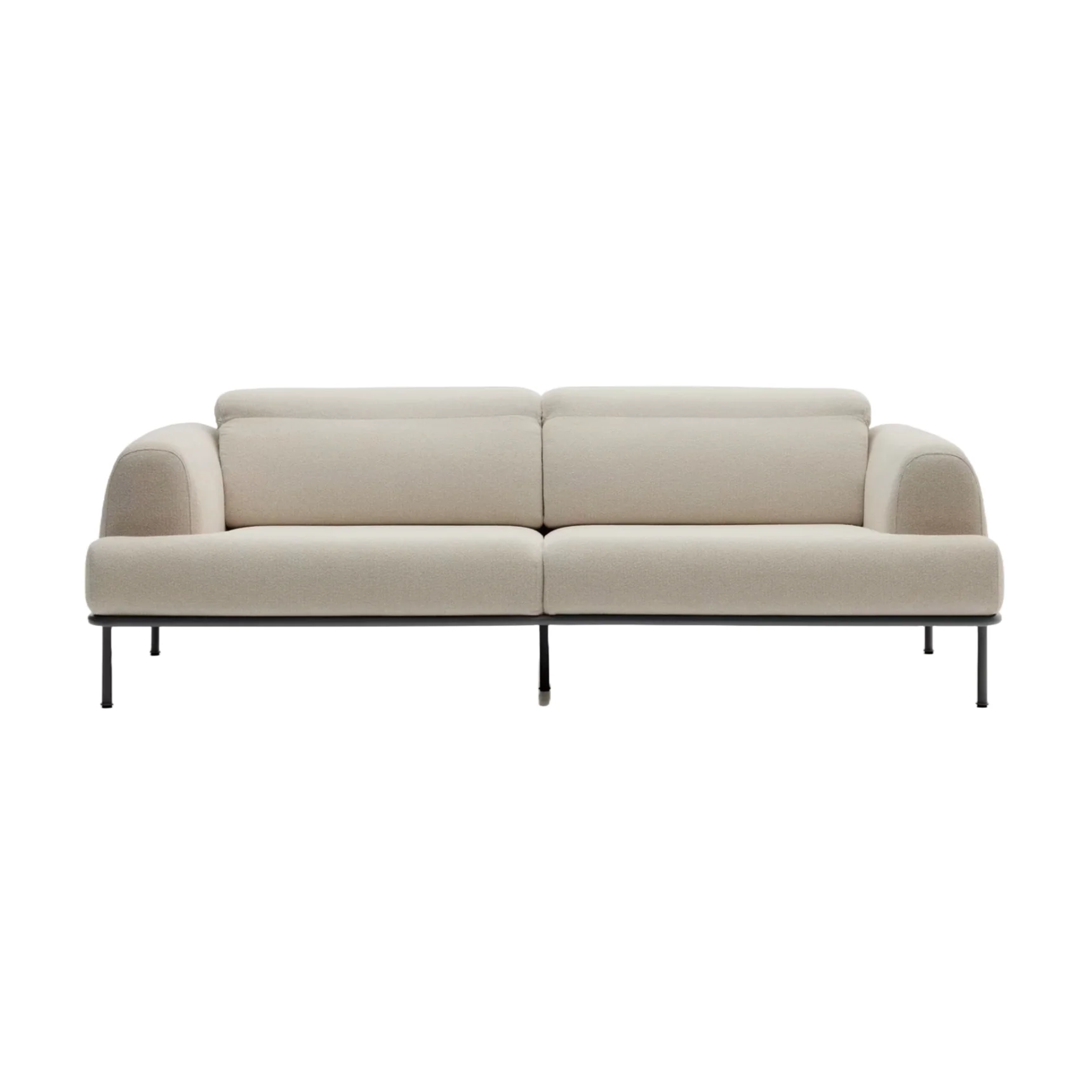 Sofa 3-osobowa AURUM ecru szenil z ciemnoszarą podstawą