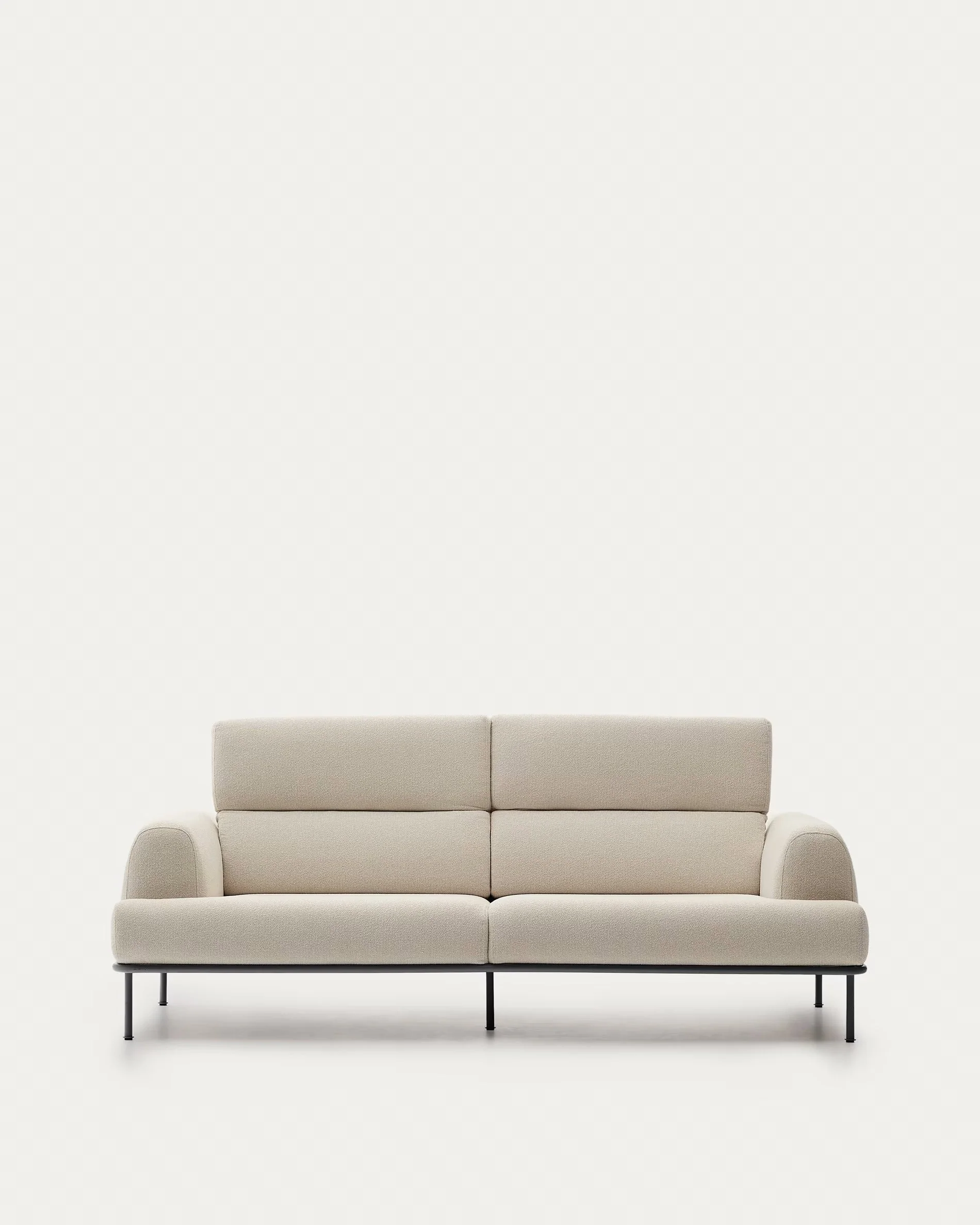 Sofa 3-osobowa AURUM ecru szenil z ciemnoszarą podstawą - Image 12