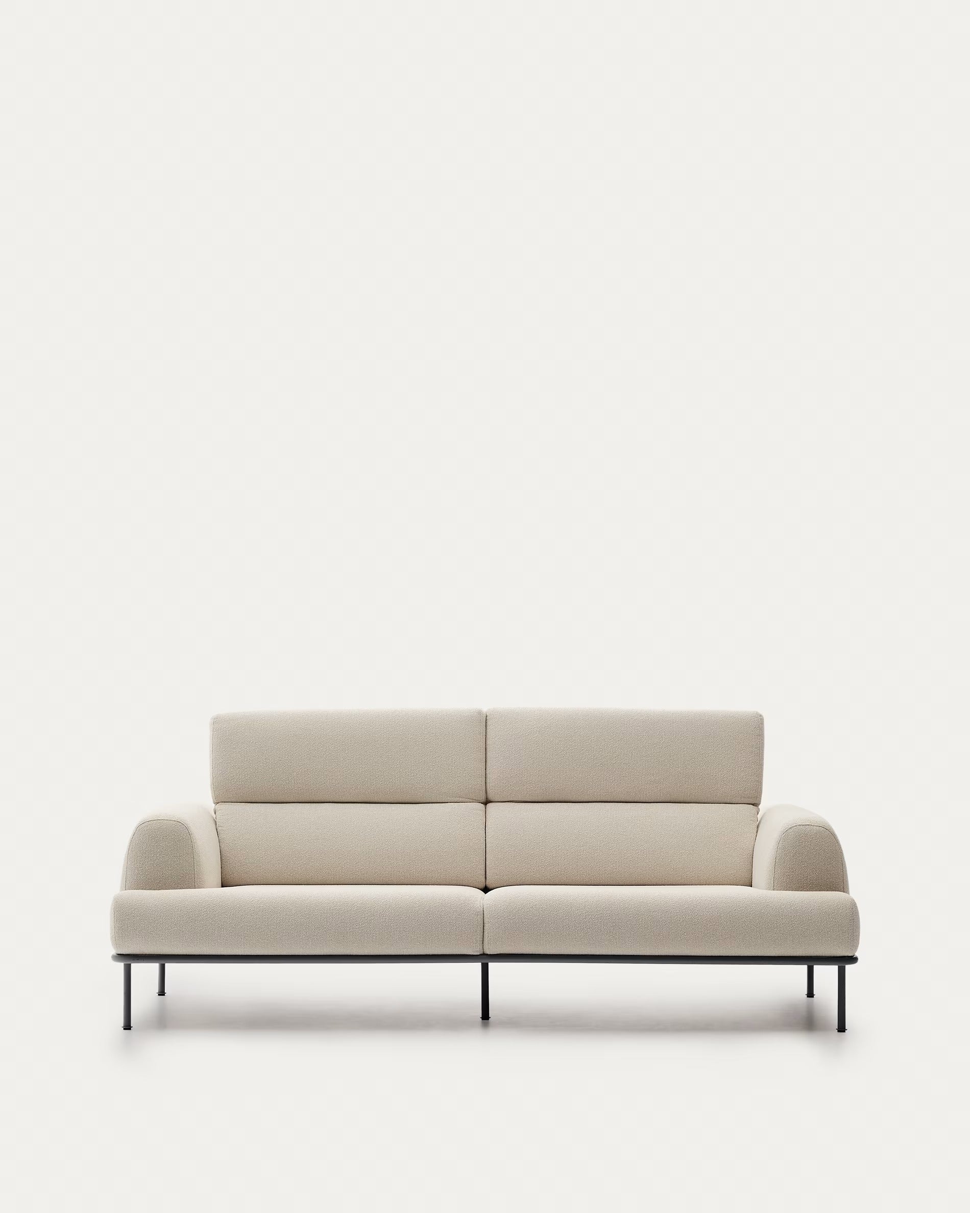 Sofa 3-osobowa AURUM ecru szenil z ciemnoszarą podstawą - Image 3
