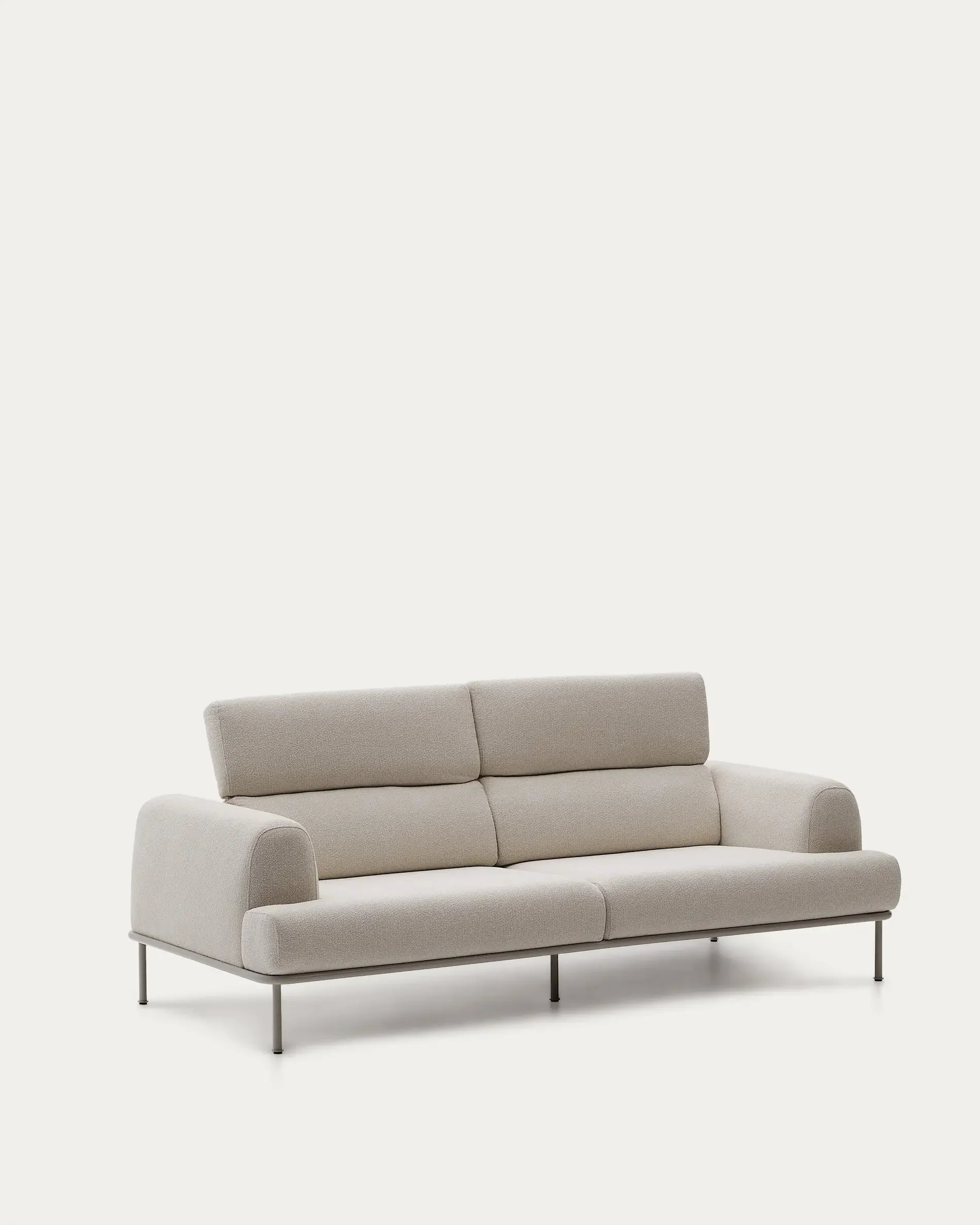 Sofa 3-osobowa AURUM ecru szenil z beżową podstawą - Image 3