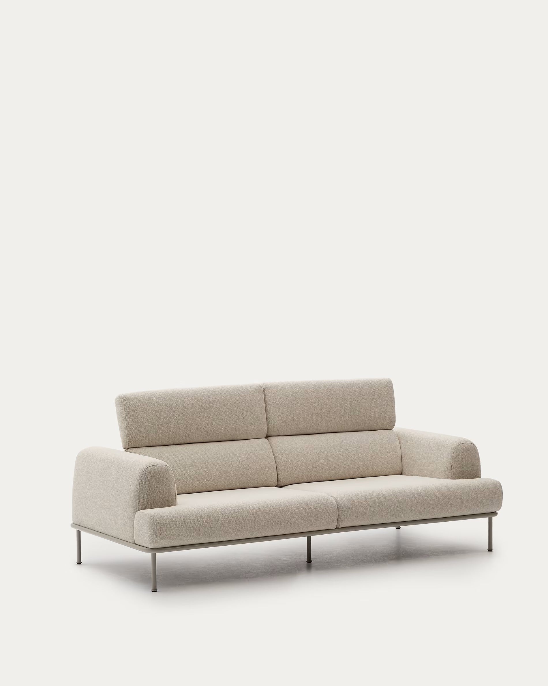 Sofa 3-osobowa AURUM ecru szenil z beżową podstawą - Image 5