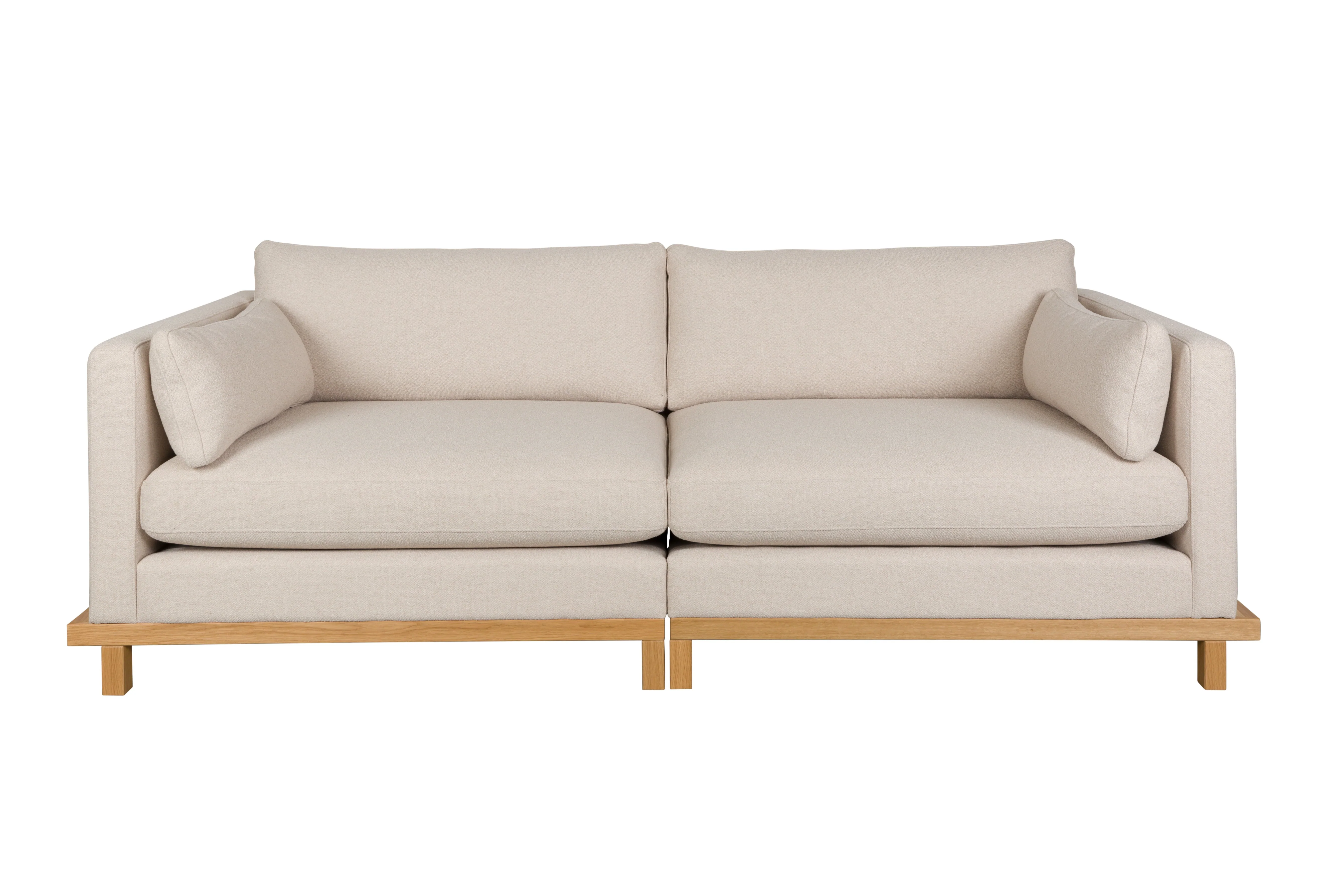 Sofa 3-osobowa BLOSSOM beżowy z drewnianą podstawą - Image 3