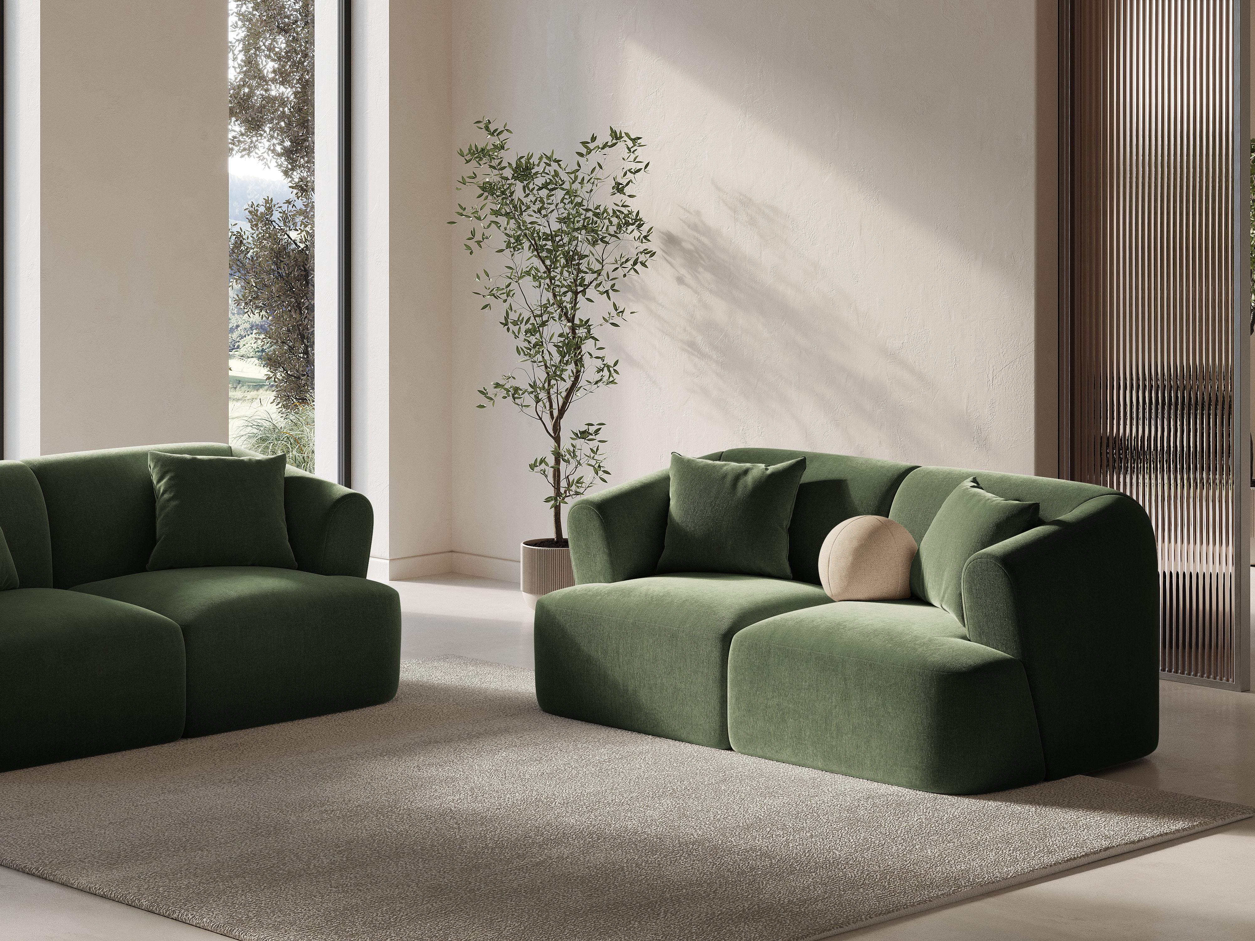 Sofa 3-osobowa CAMPI beżowy sztruks - Image 2