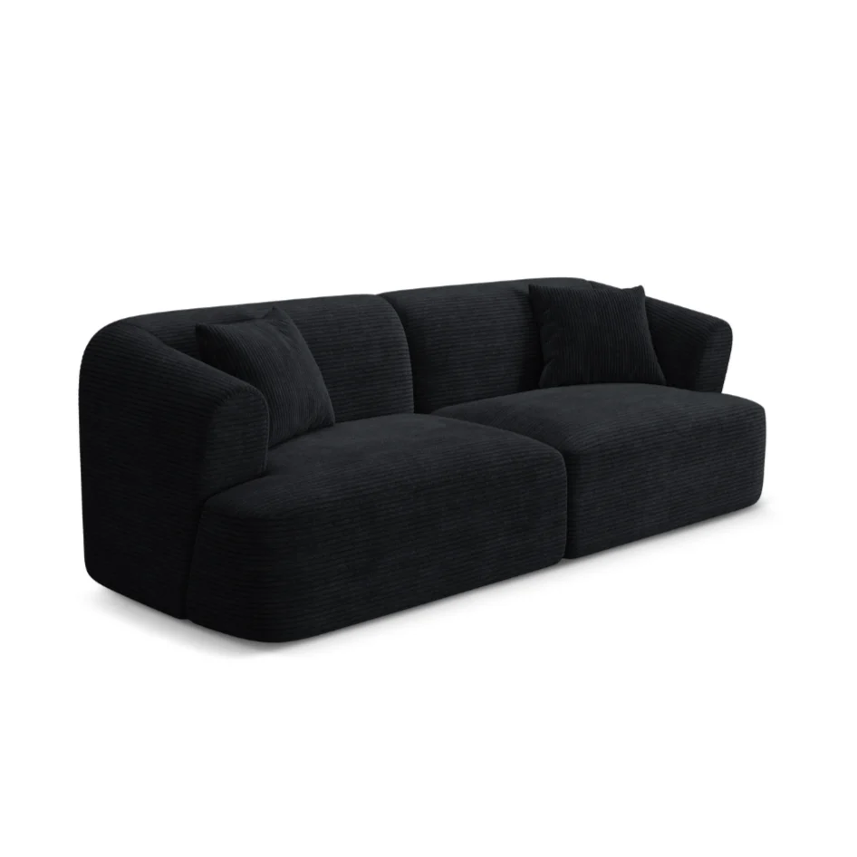 Sofa 3-osobowa CAMPI czarny sztruks
