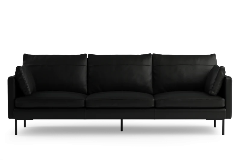 Sofa 3-osobowa DUNE skórzany z czarną podstawą - Image 10