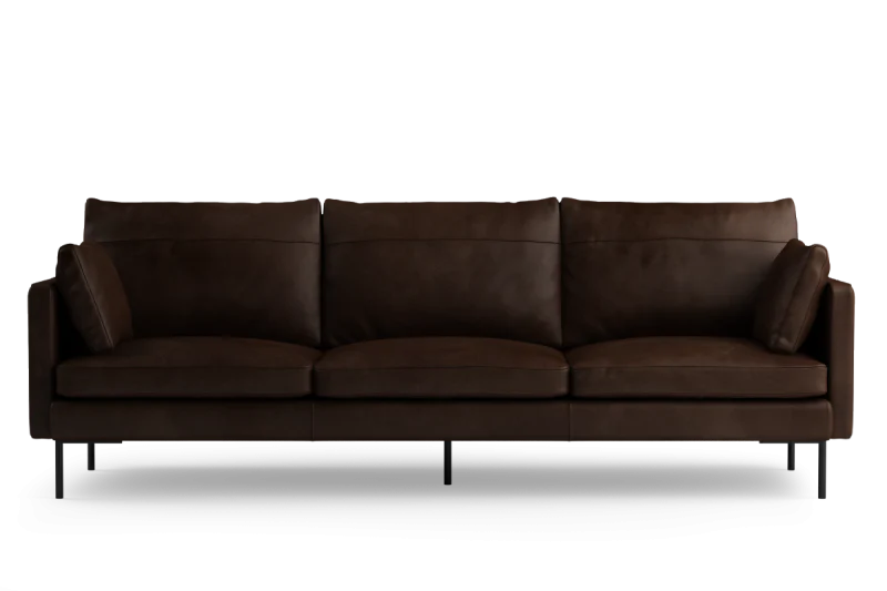Sofa 3-osobowa DUNE skórzany z czarną podstawą - Image 4