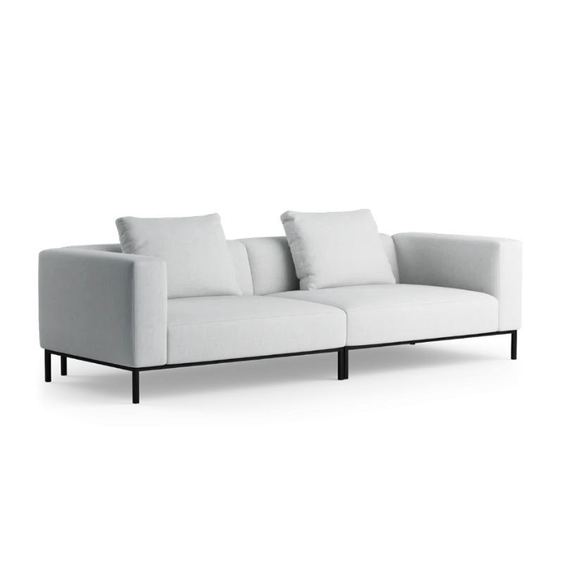 Sofa modułowa 3-osobowa HOLDEN tapicerowany z czarną podstawą