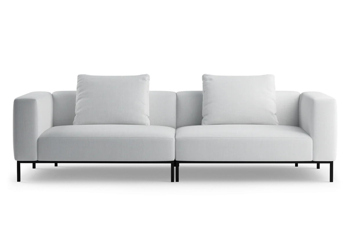 Sofa modułowa 3-osobowa HOLDEN tapicerowany z czarną podstawą - Image 3
