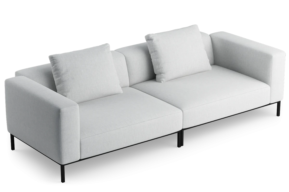 Sofa modułowa 3-osobowa HOLDEN tapicerowany z czarną podstawą - Image 7