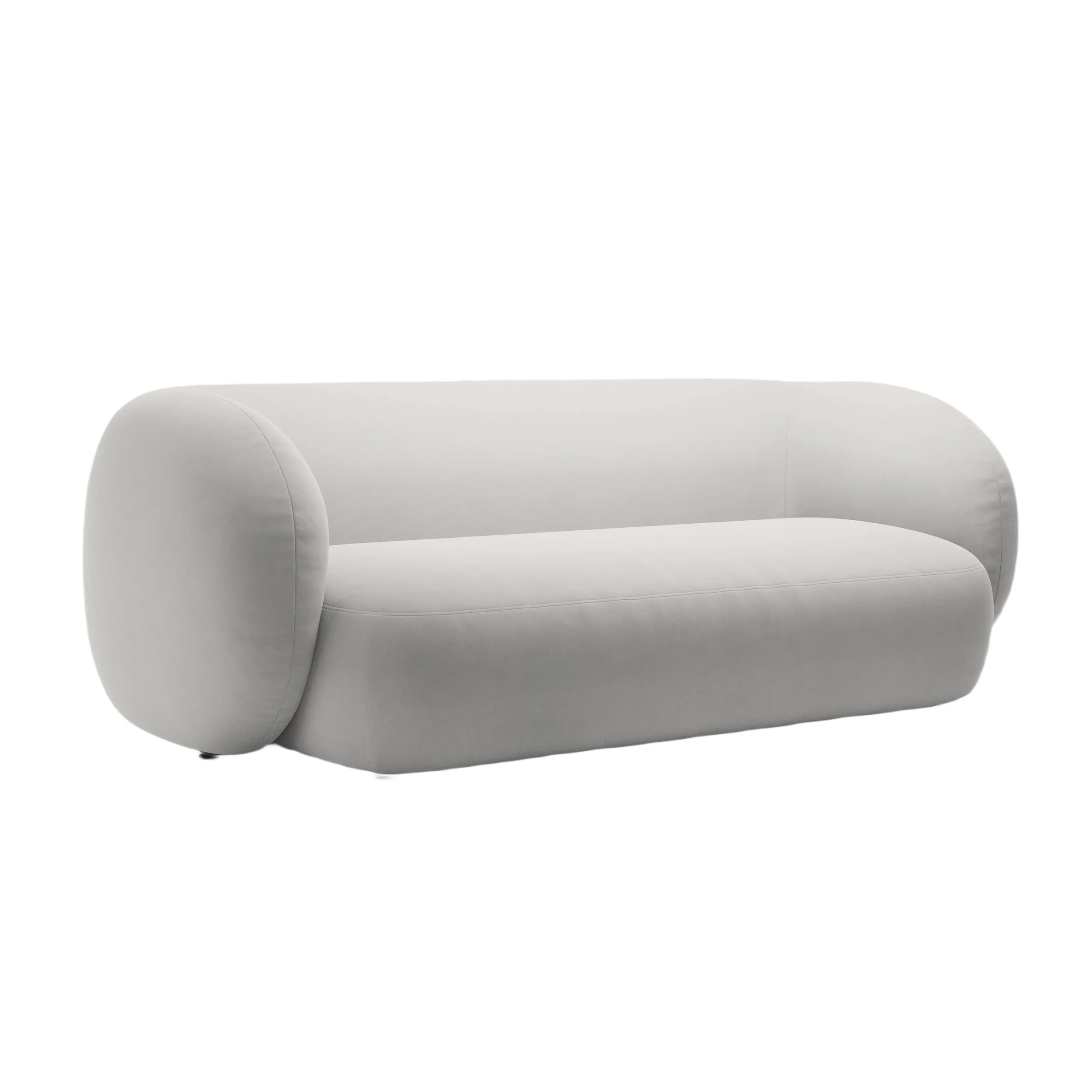 Sofa aksamitna 3-osobowa KATE jasnoszary