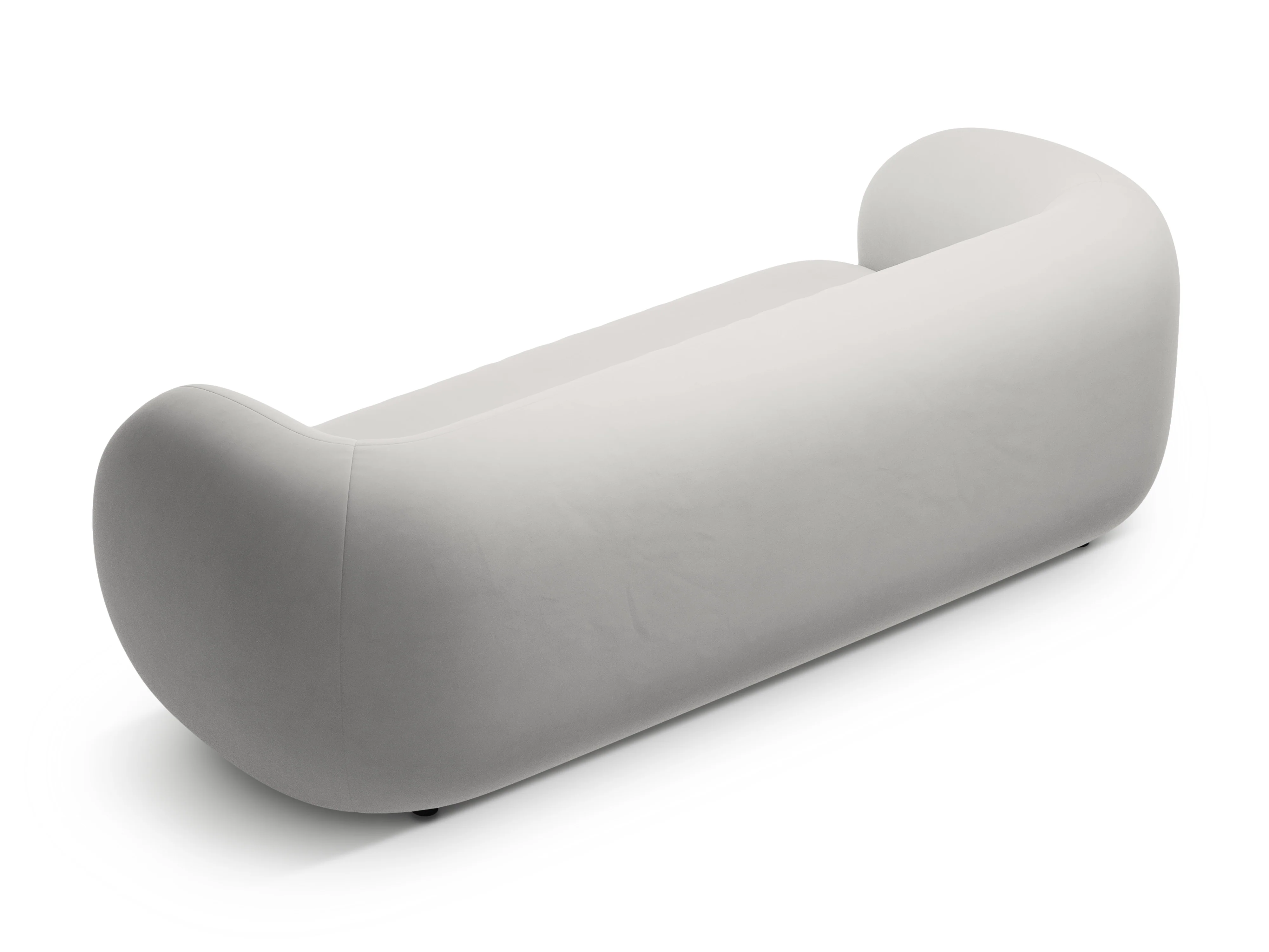 Sofa aksamitna 3-osobowa KATE jasnoszary - Image 3