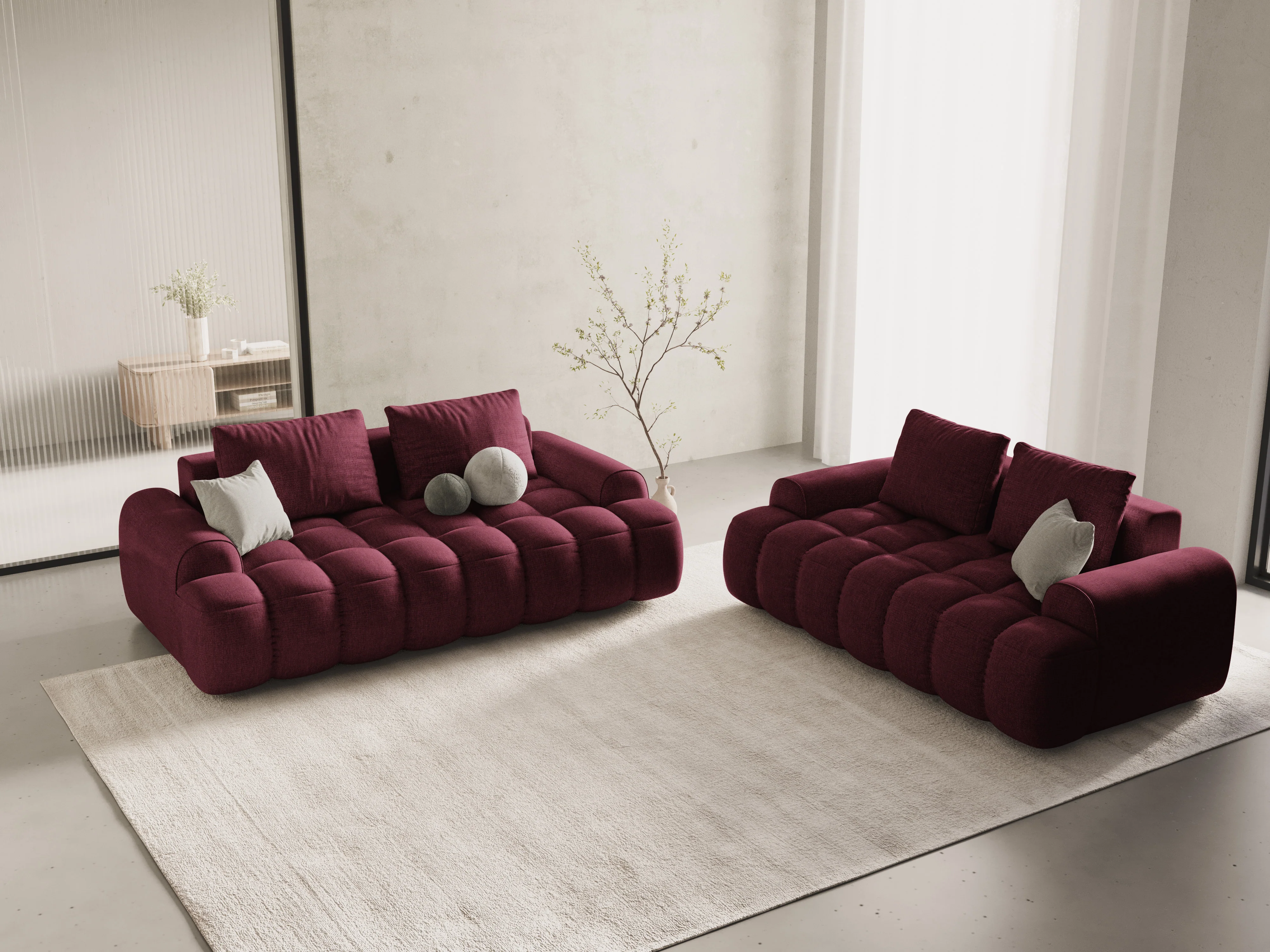 Sofa 3-osobowa LINZ bordowy - Image 2