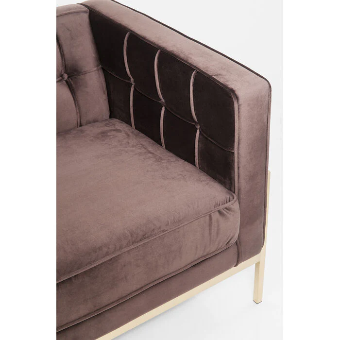 Sofa 3-osobowa LOFT czekoladowy brąz ze złotą podstawą - Image 6