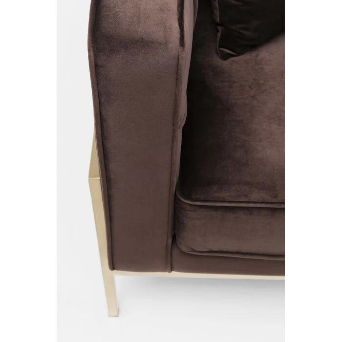 Sofa 3-osobowa LOFT czekoladowy brąz ze złotą podstawą - Image 7