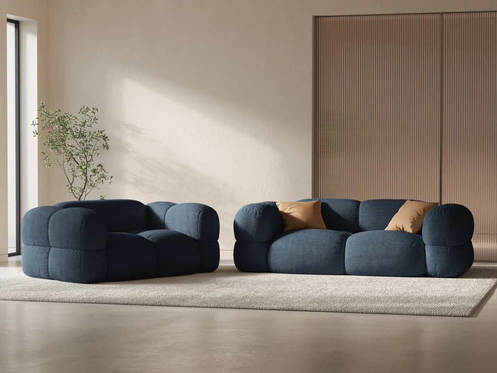 Sofa 3-osobowa LORETTO niebieski - Image 2