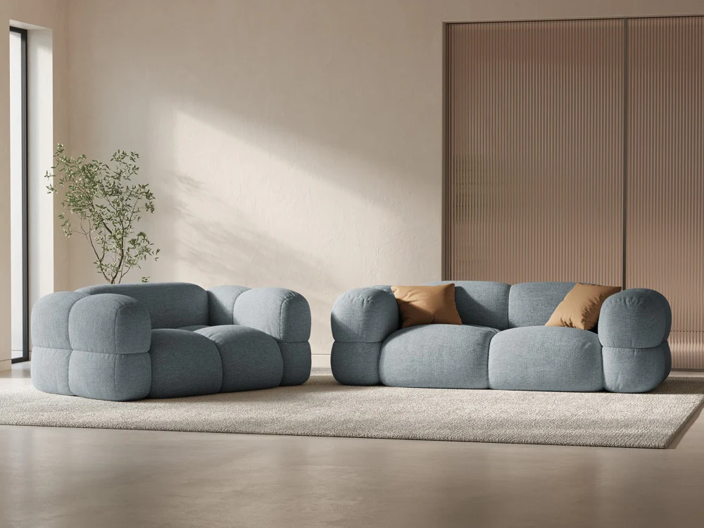 Sofa 3-osobowa LORETTO niebieski pastelowy - Image 2