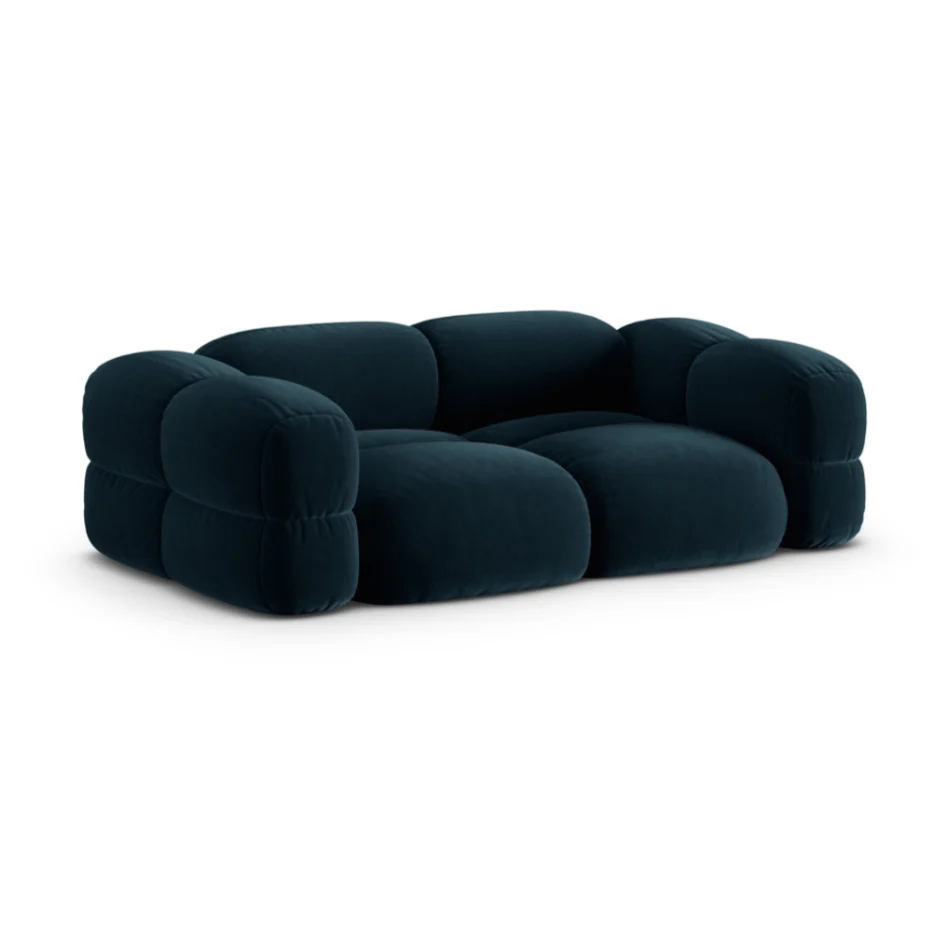 Sofa 3-osobowa aksamitna LORETTO petrol