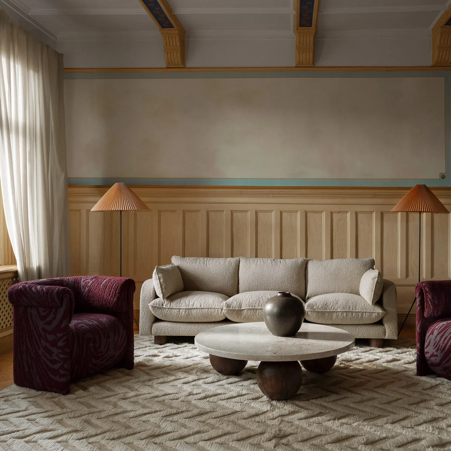 Sofa 3-osobowa MILES beżowy boucle - Image 3