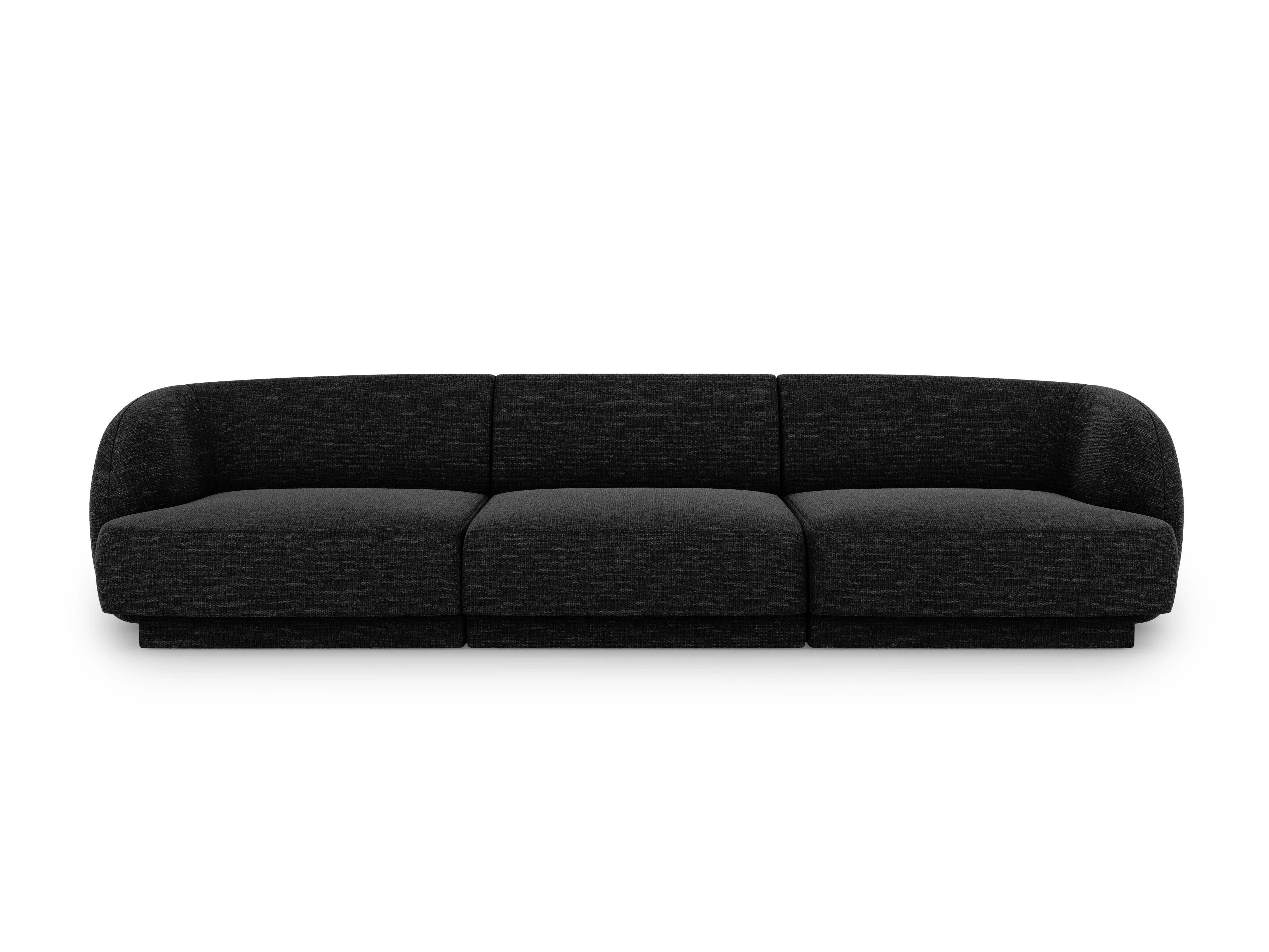 Sofa 3-osobowa MILEY czarny szenil jedwabisty - Image 2