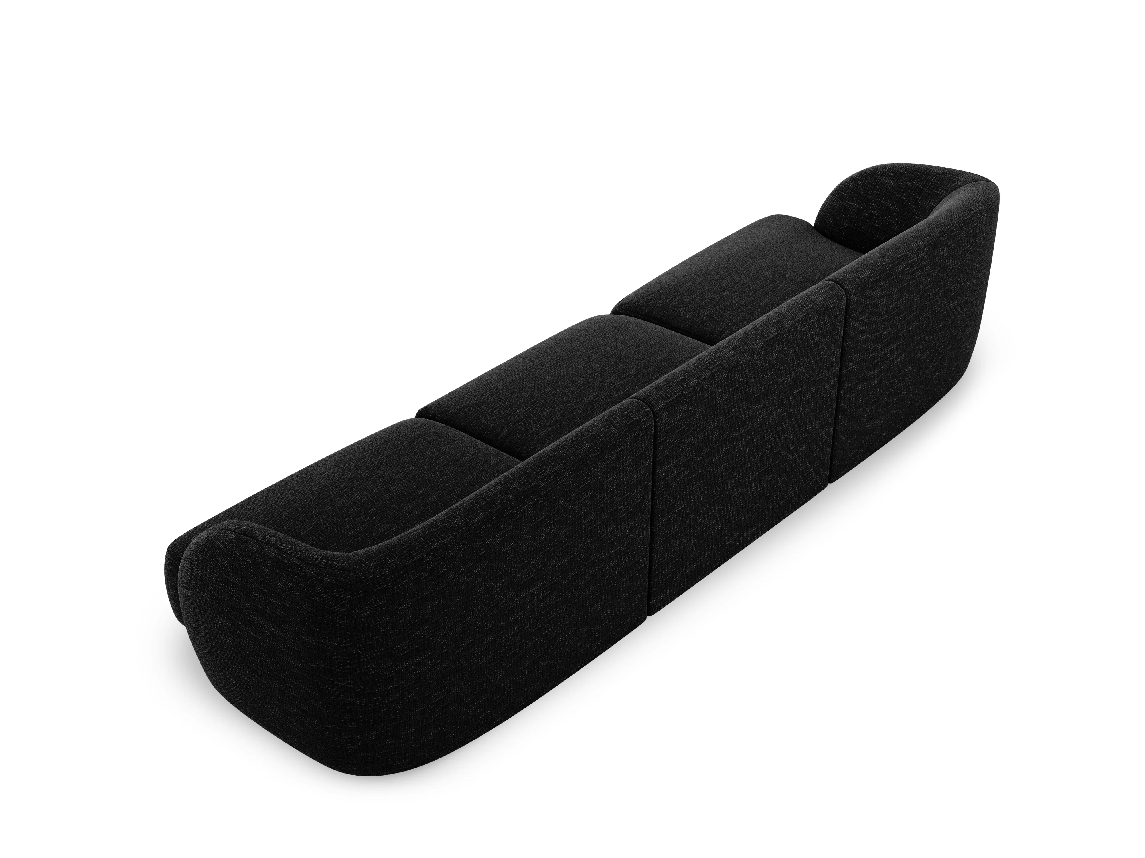 Sofa 3-osobowa MILEY czarny szenil jedwabisty - Image 3