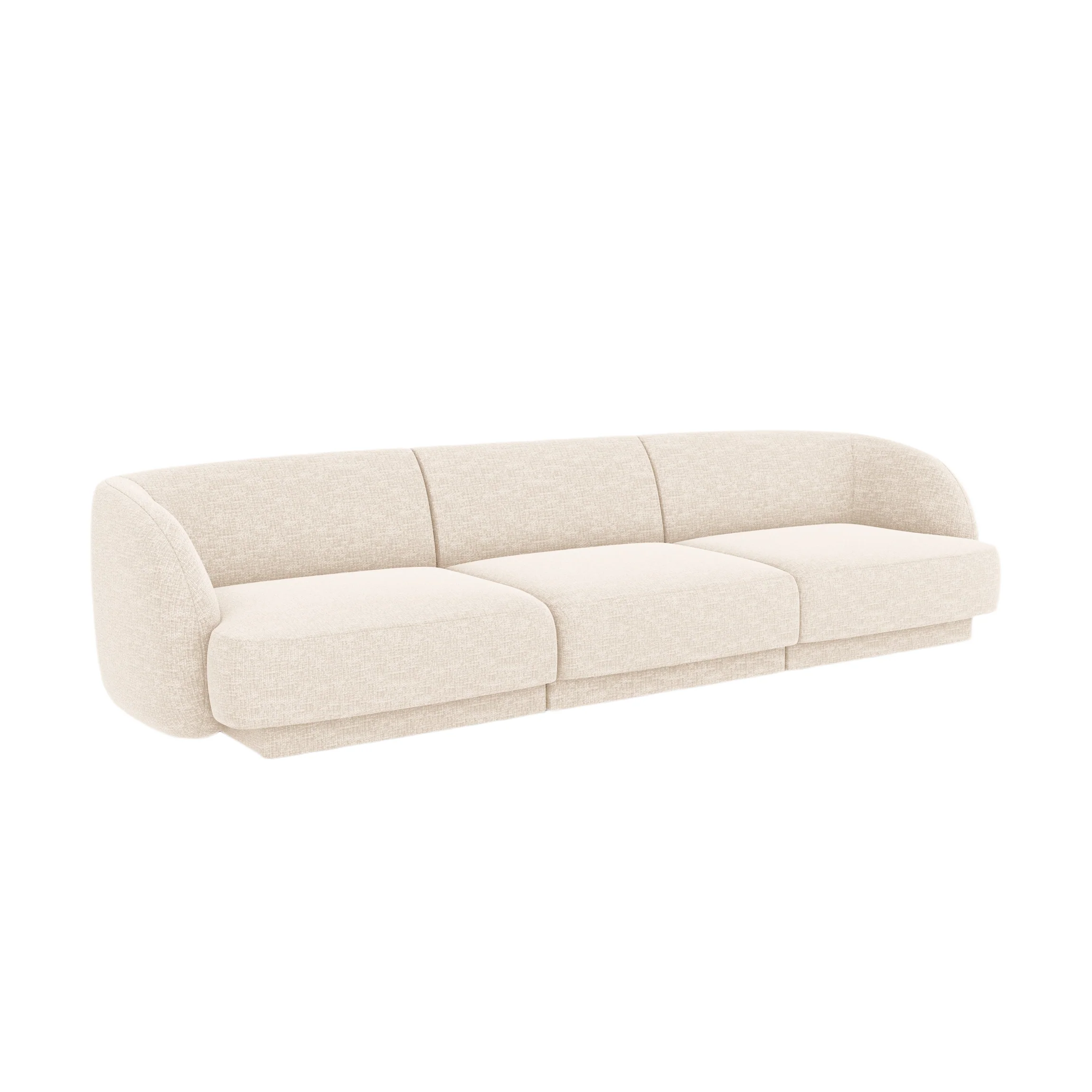Sofa 3-osobowa MILEY jasnobeżowy szenil jedwabisty